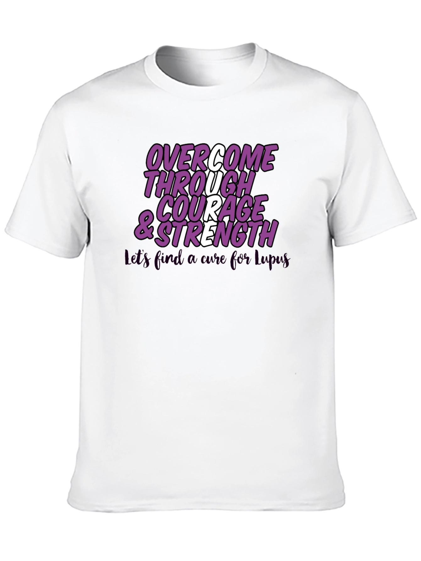 Overcome Courage & Strength Lupus Awareness T-Shirt