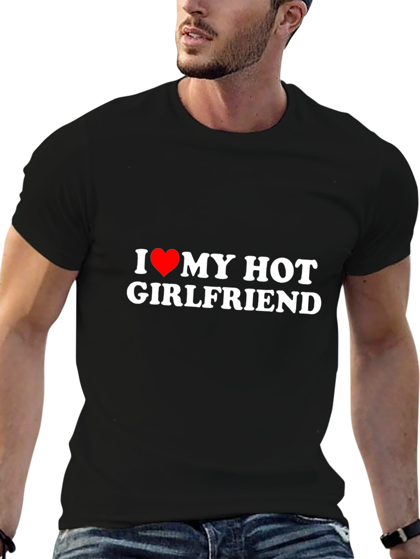 I Love My Hot Girlfriend Black T-Shirt