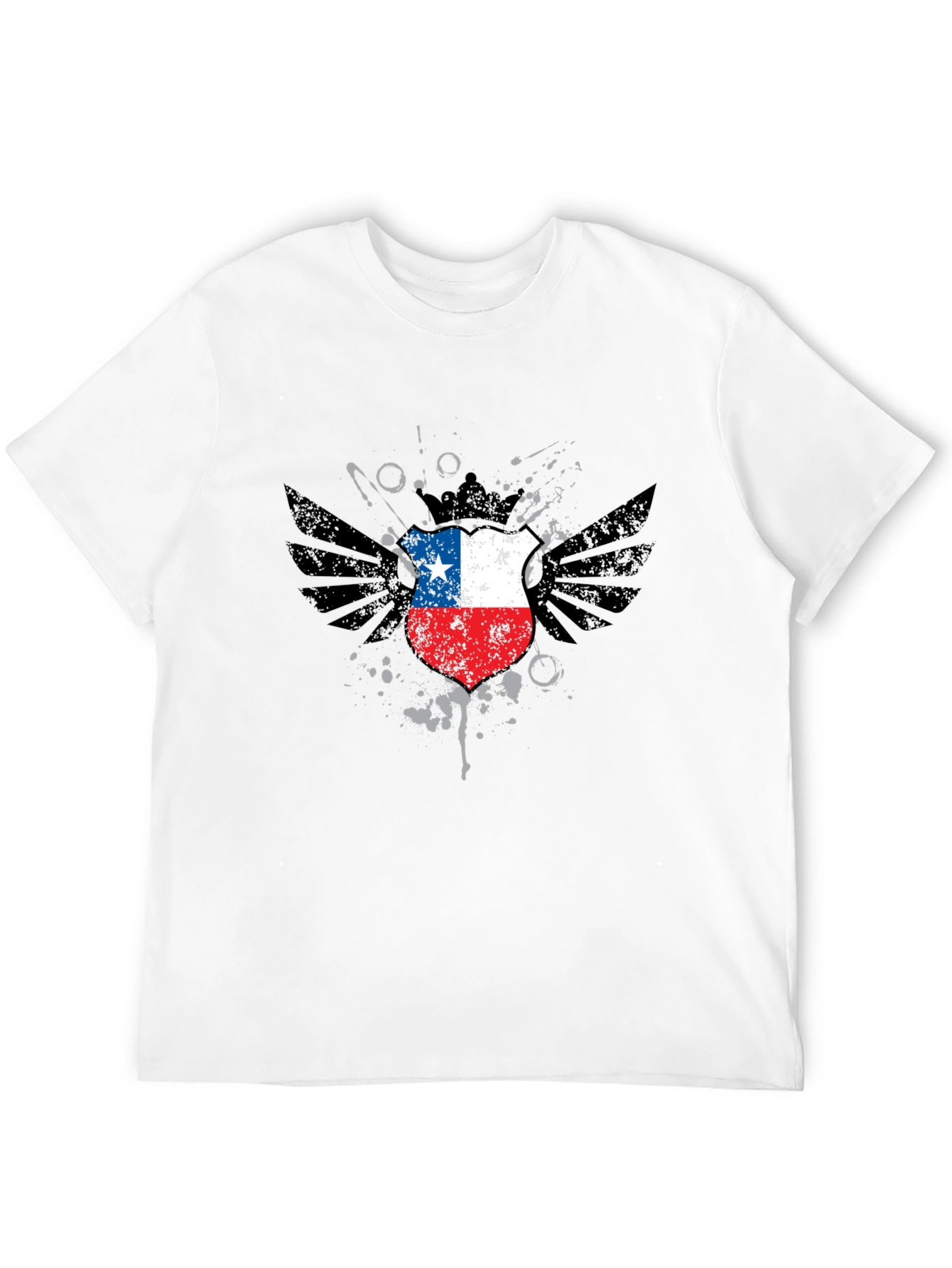 Chile Flag Shield Graphic Tee - Black T-Shirt