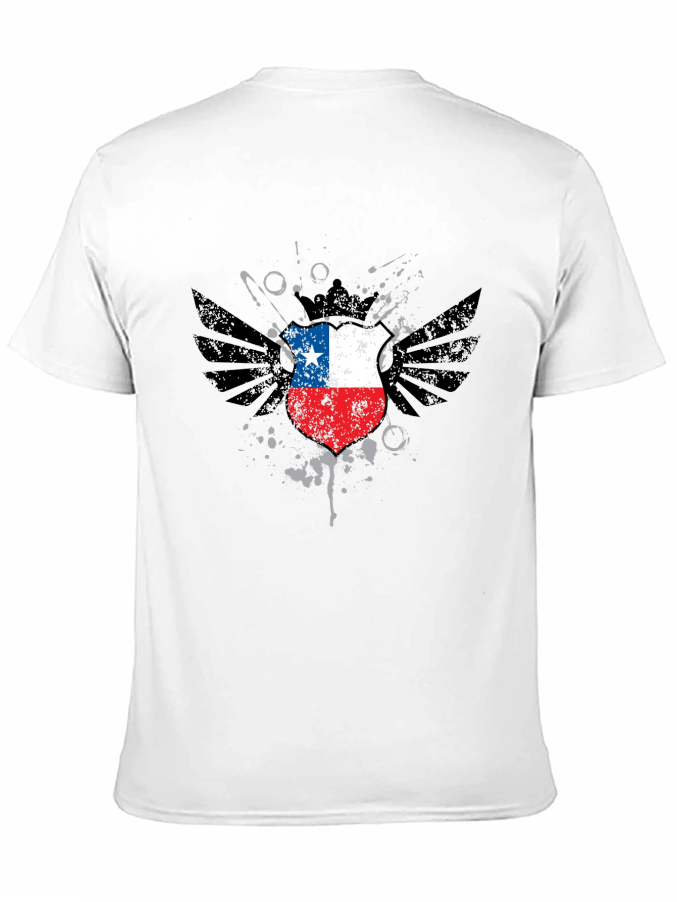 Chile Flag Shield Graphic Tee - Black T-Shirt