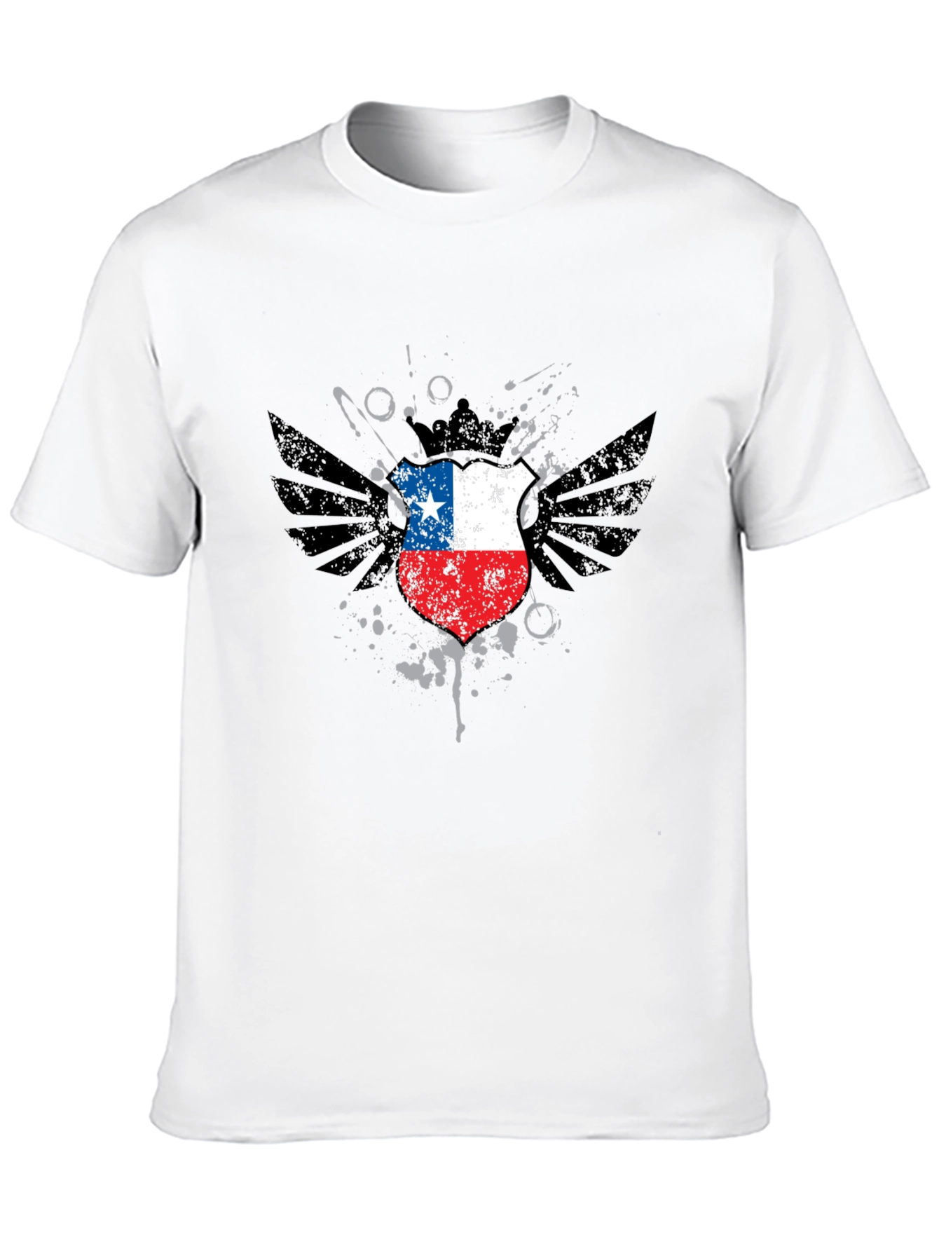 Chile Flag Shield Graphic Tee - Black T-Shirt
