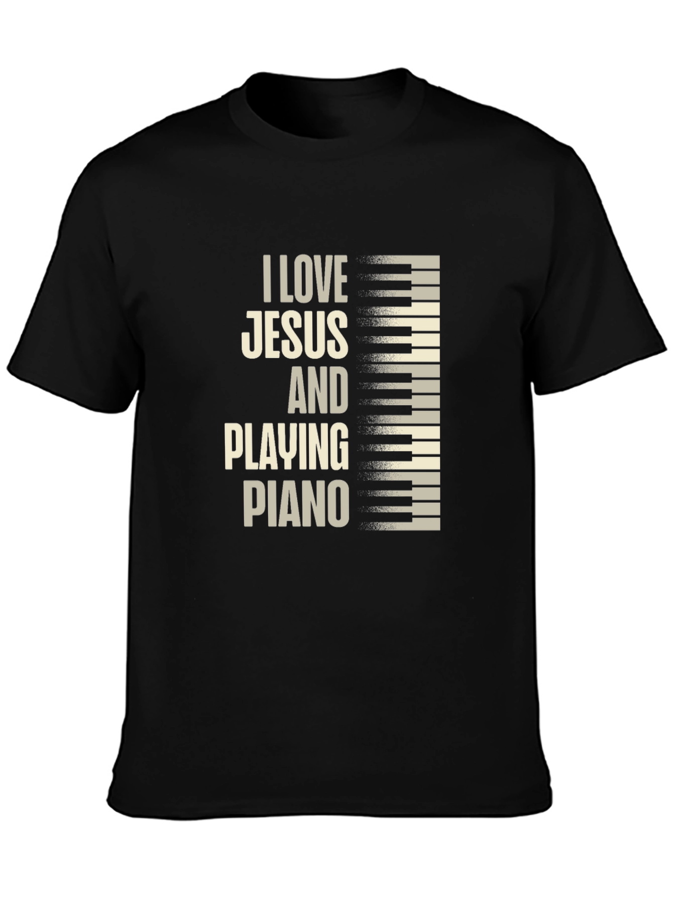 I Love Jesus and Playing Piano Graphic Tee