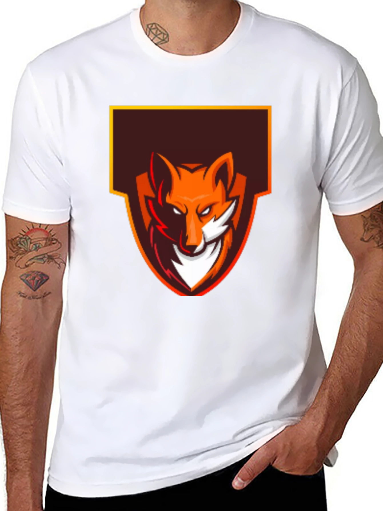Fox Logo Graphic Tee - Black Cotton Blend