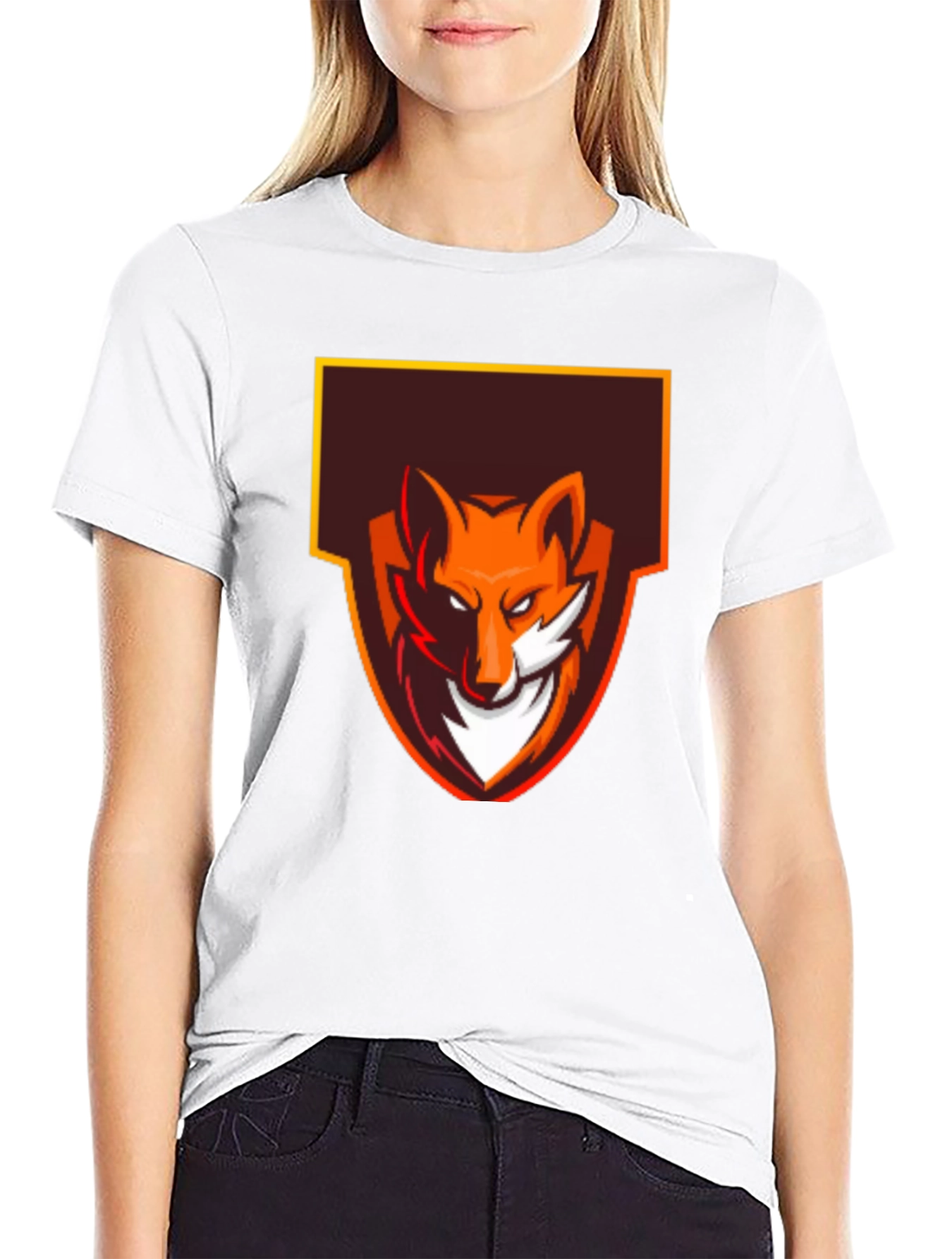 Fox Logo Graphic Tee - Black Cotton Blend