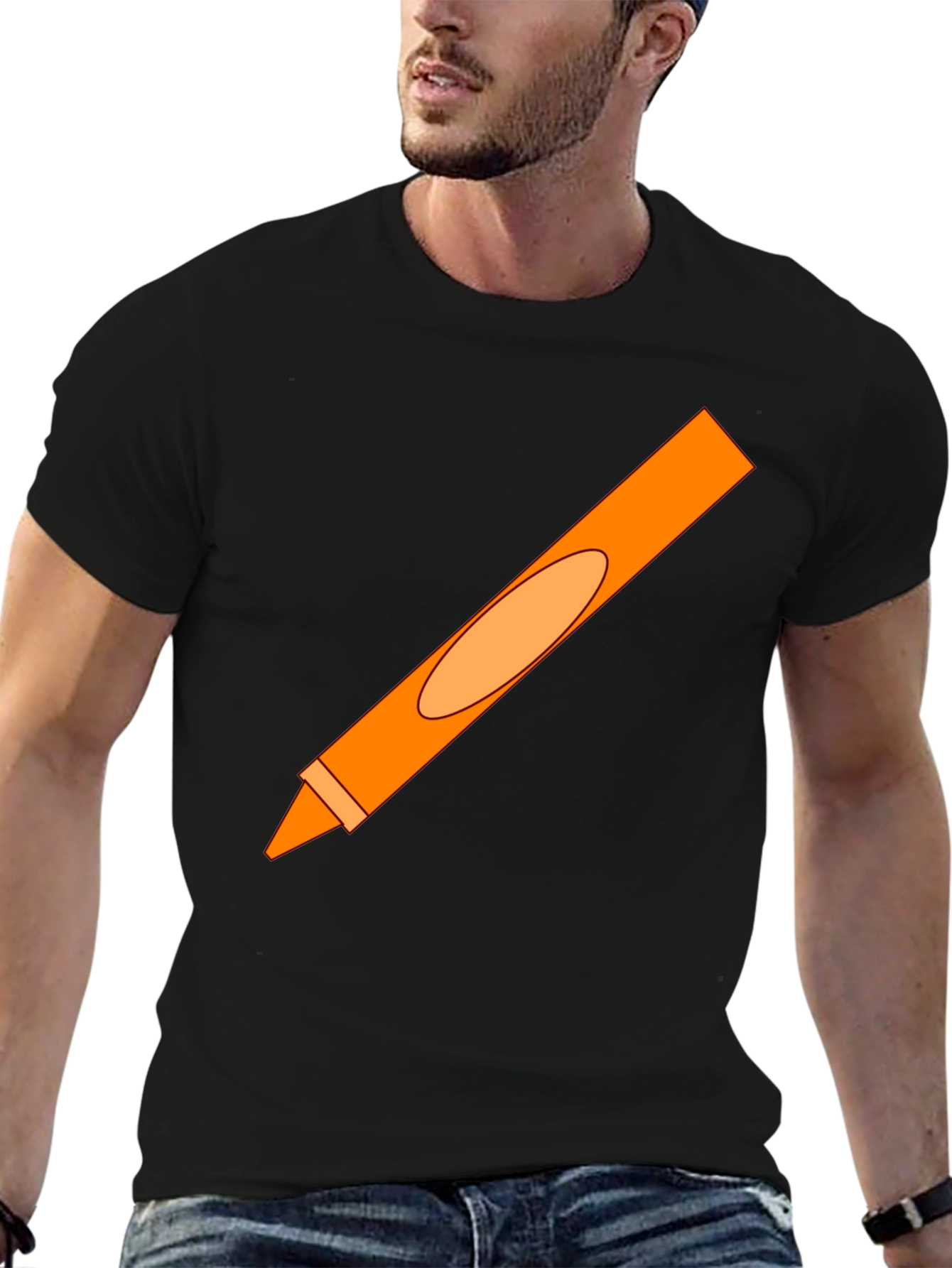 Orange Crayon Graphic Tee - Unisex