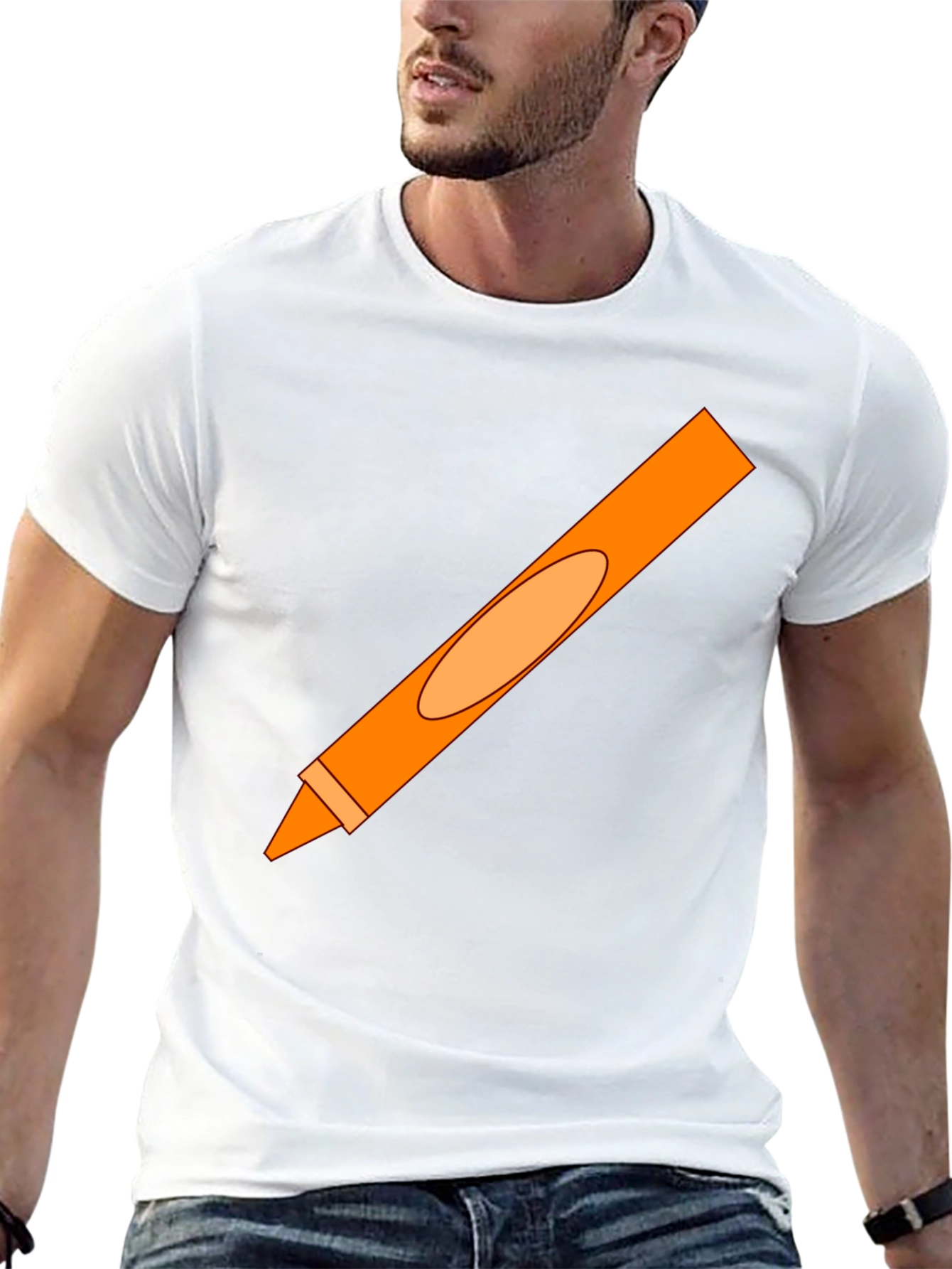 Orange Crayon Graphic Tee - Unisex