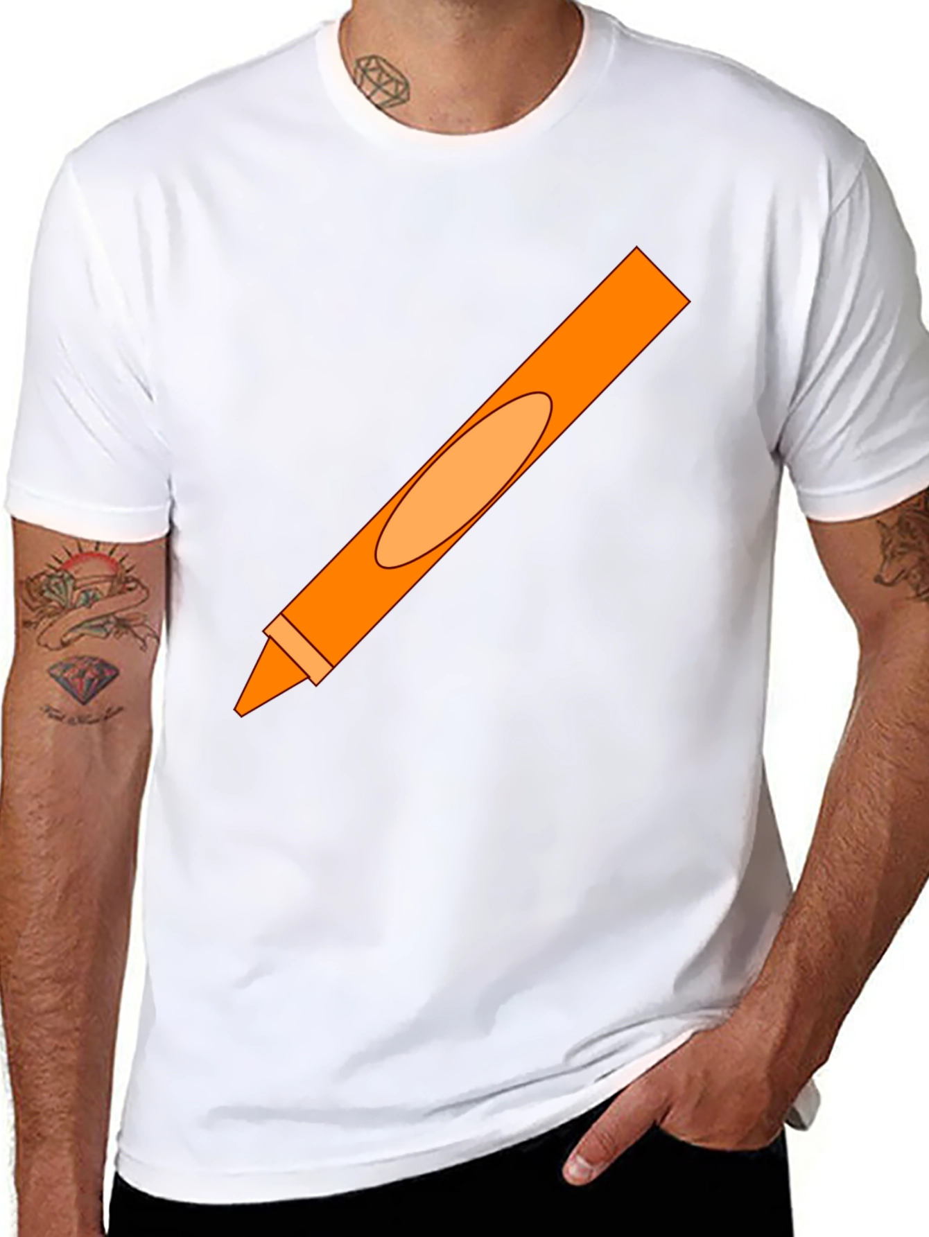 Orange Crayon Graphic Tee - Unisex