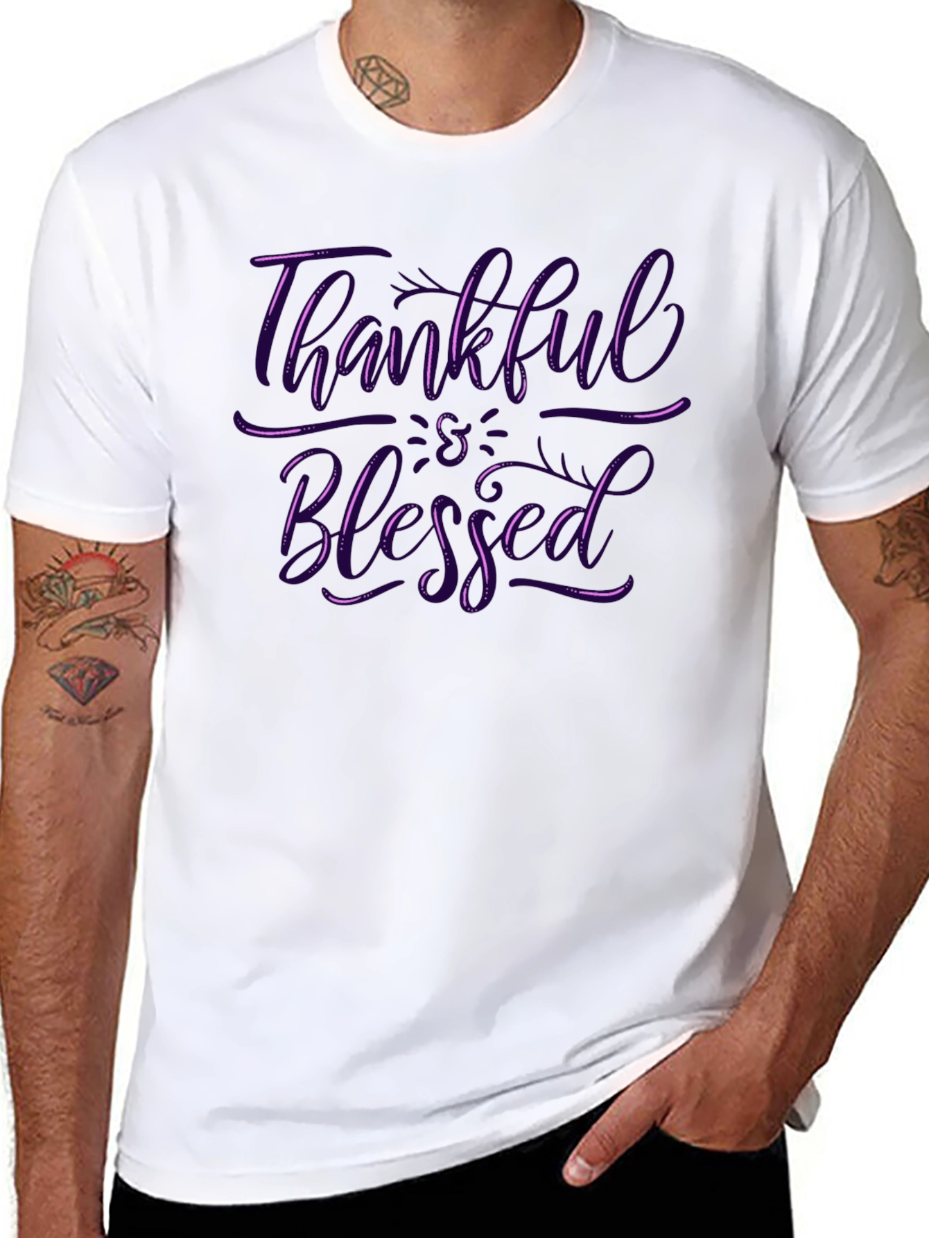 Thankful & Blessed Black T-Shirt