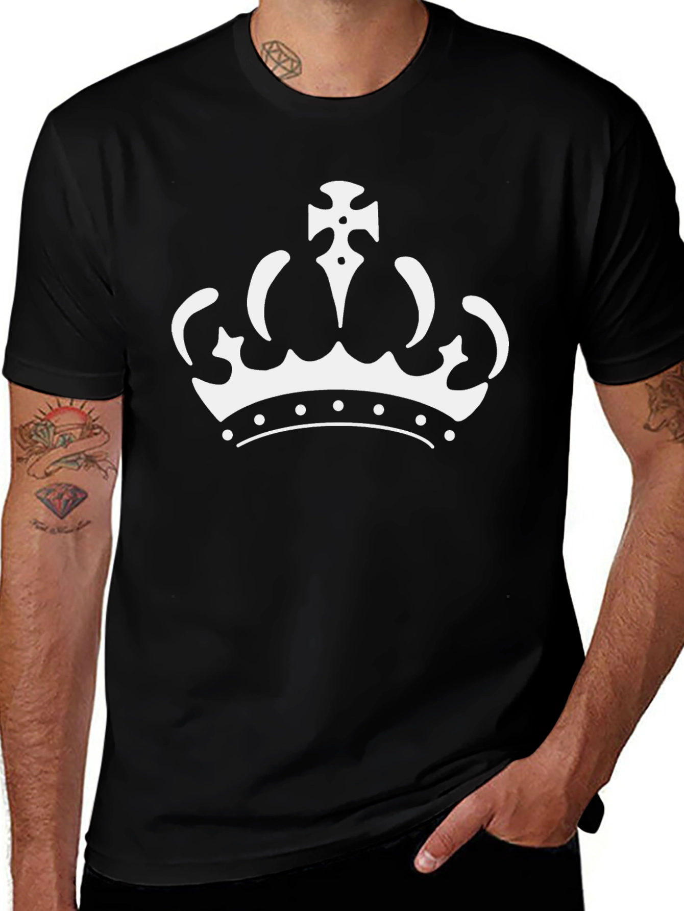 Crown Graphic Tee - Black Cotton Blend