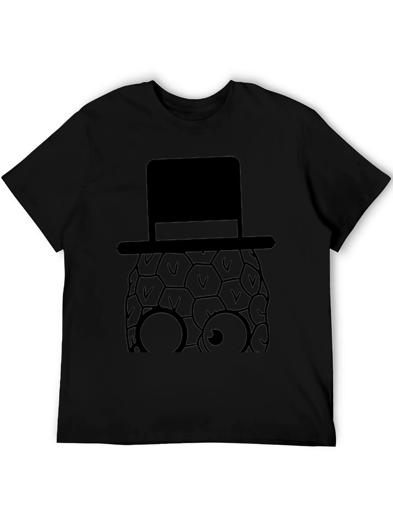 Pineapple Top Hat Graphic Tee - Stylish Black T-Shirt