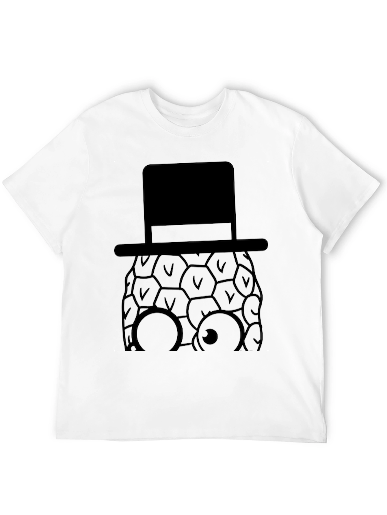 Pineapple Top Hat Graphic Tee - Stylish Black T-Shirt