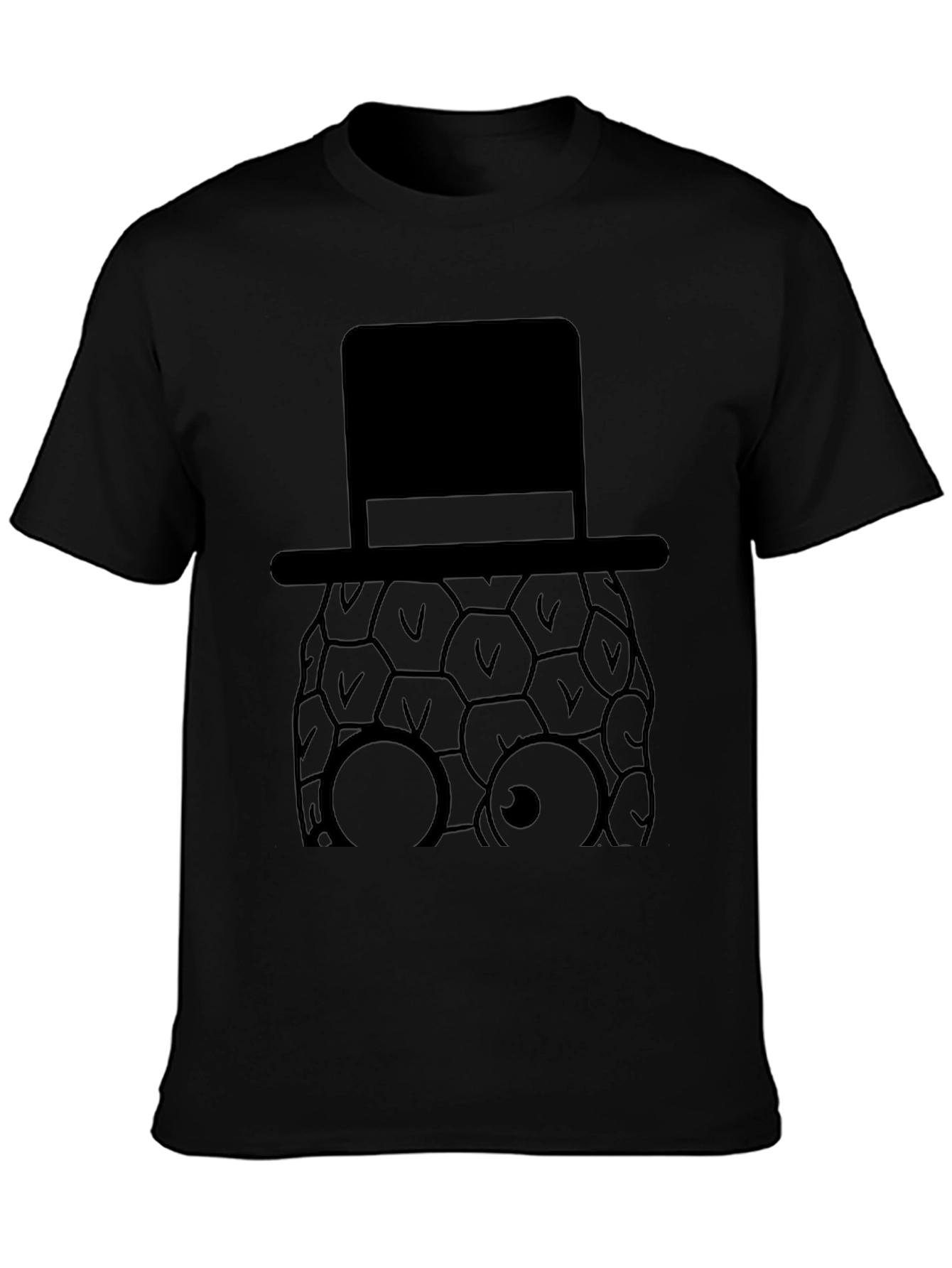 Pineapple Top Hat Graphic Tee - Stylish Black T-Shirt