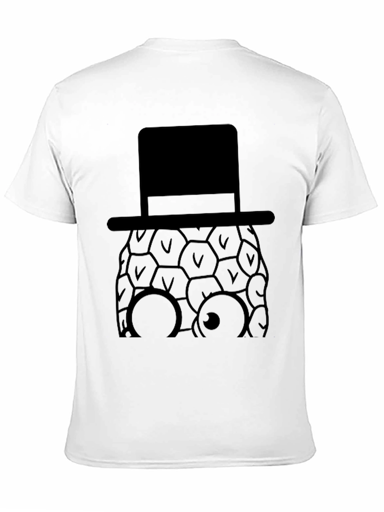 Pineapple Top Hat Graphic Tee - Stylish Black T-Shirt