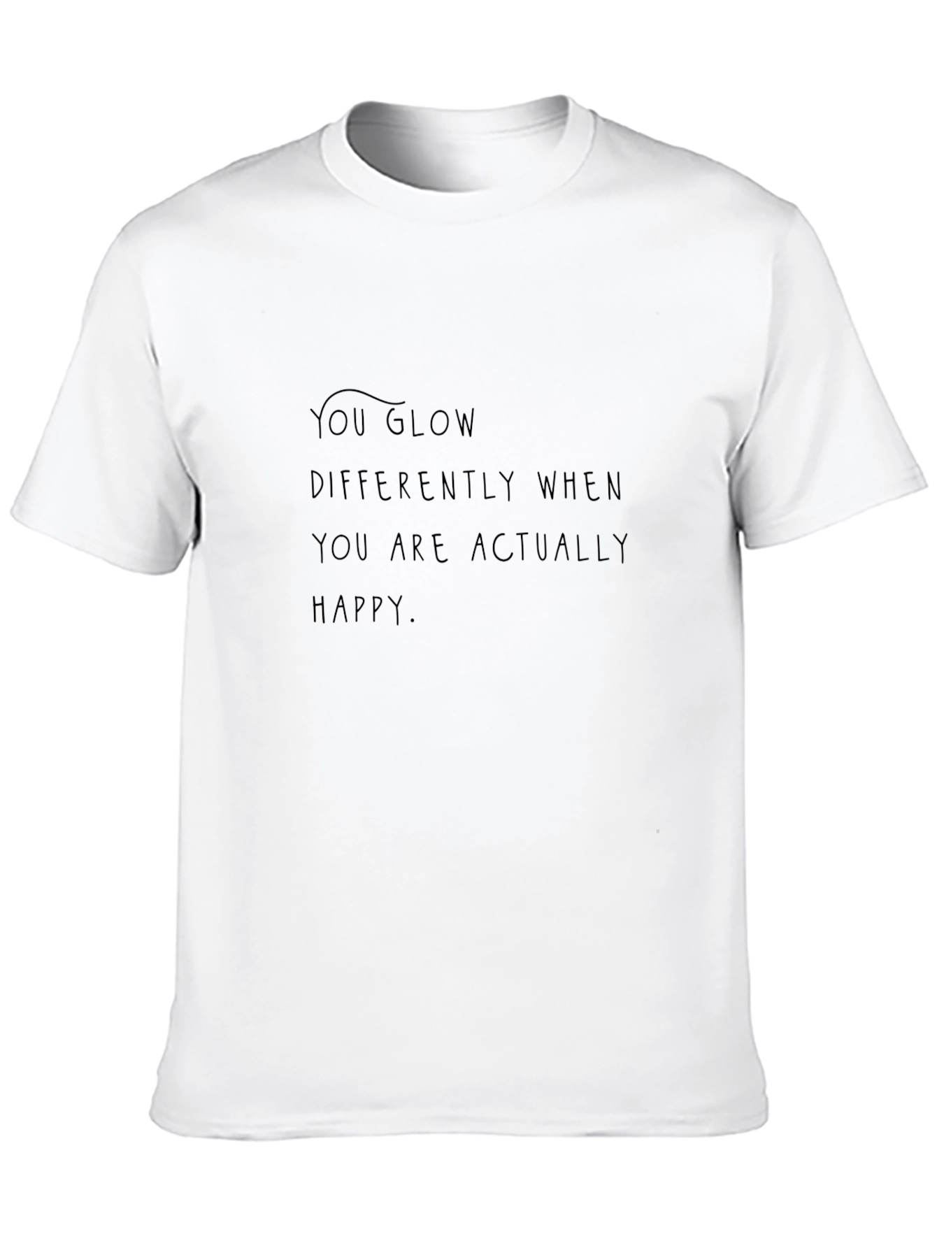 Motivational Quote Black T-Shirt - Glow When Happy
