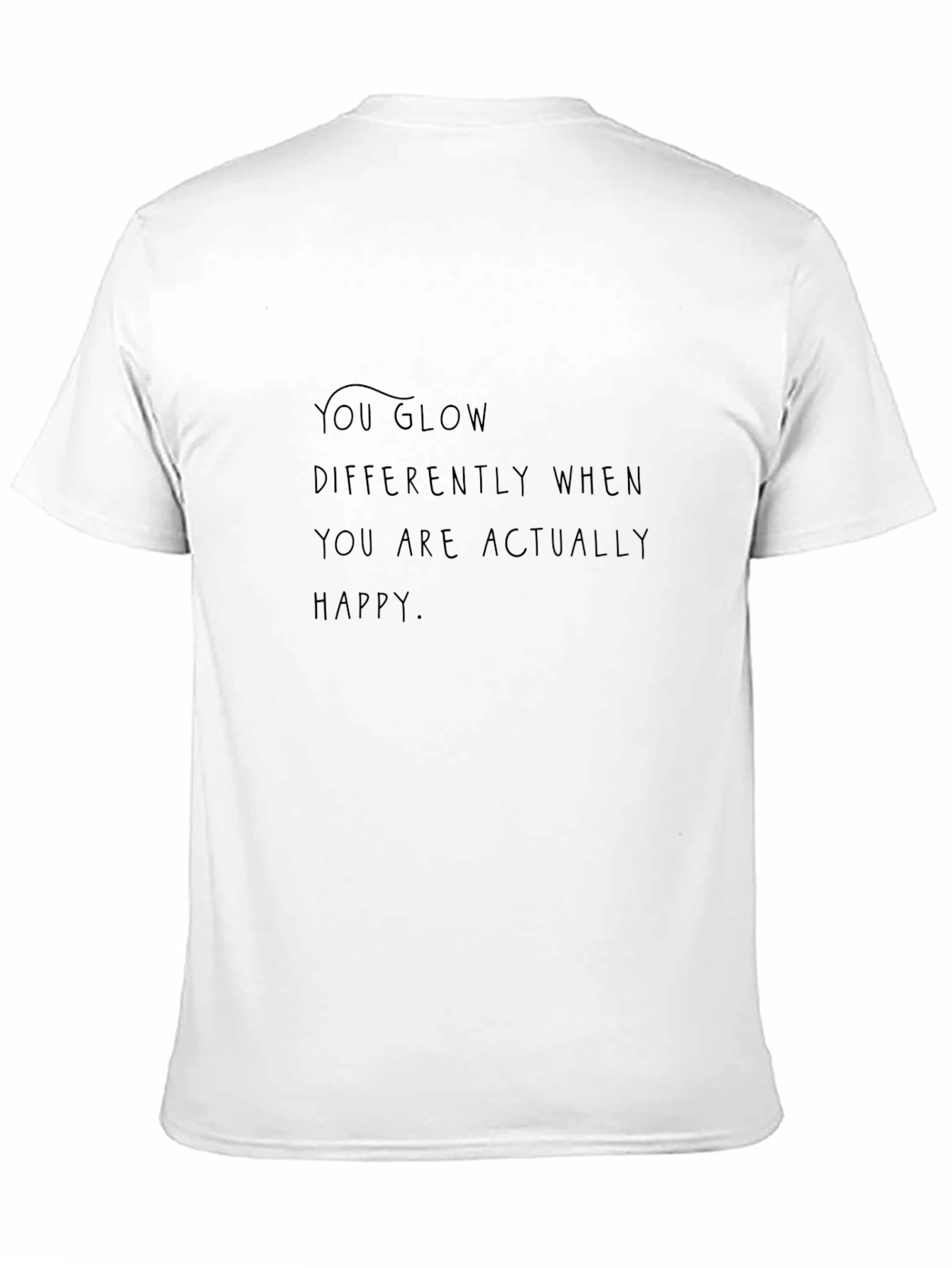 Motivational Quote Black T-Shirt - Glow When Happy