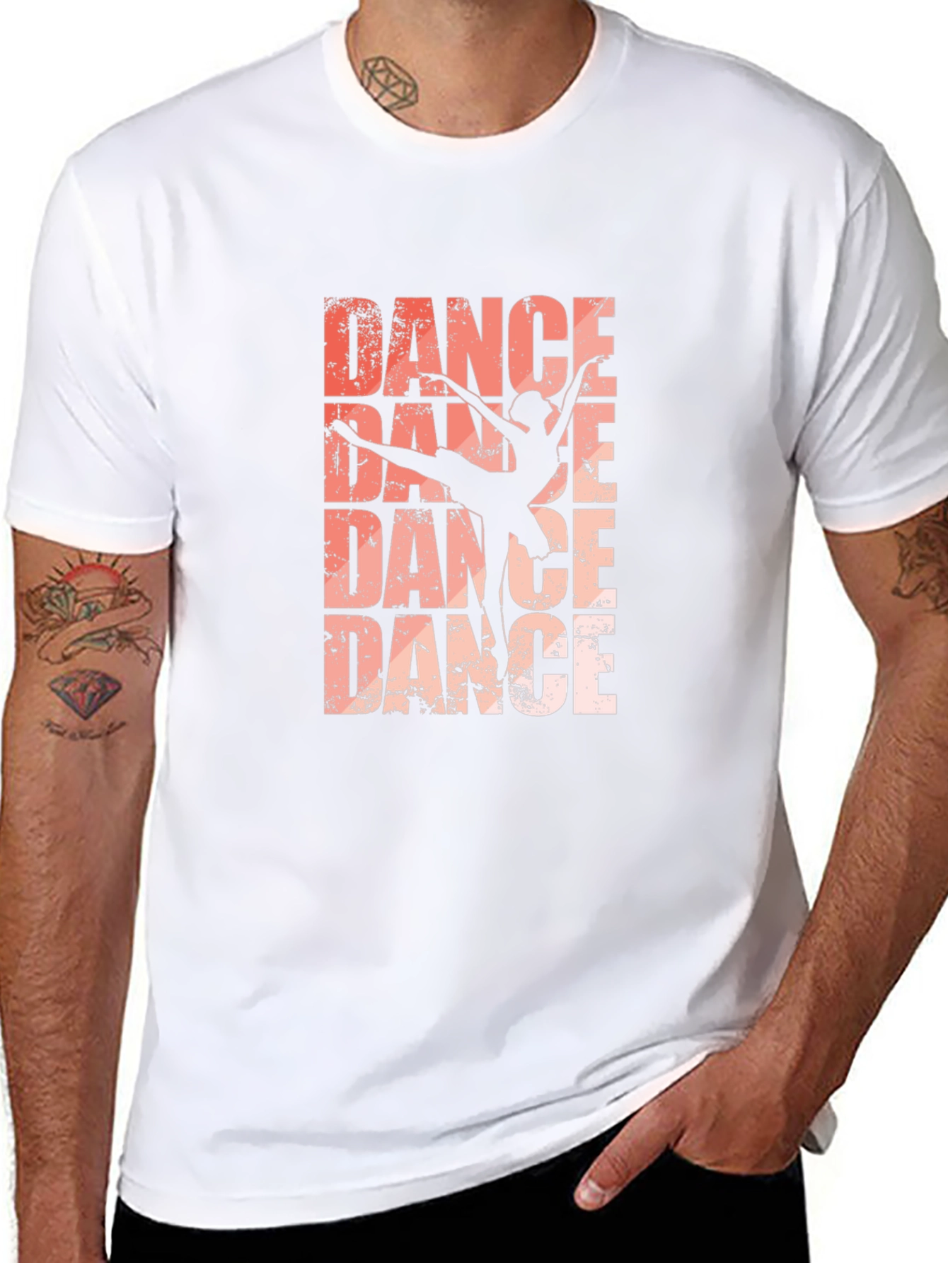 Dance Silhouette Graphic Tee - Black Cotton T-Shirt