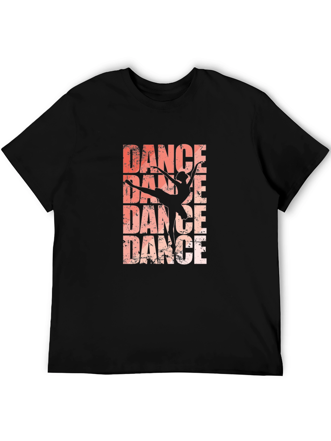 Dance Silhouette Graphic Tee - Black Cotton T-Shirt