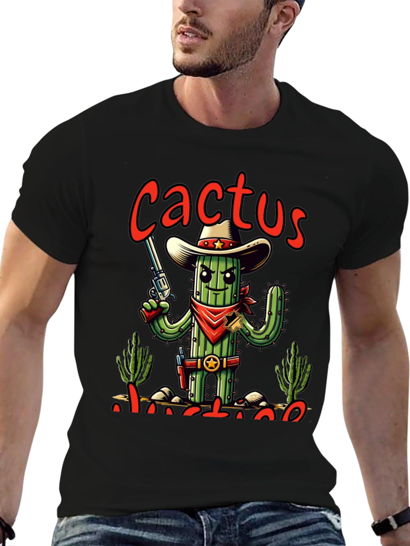Cactus Justice Graphic Tee - Western Style