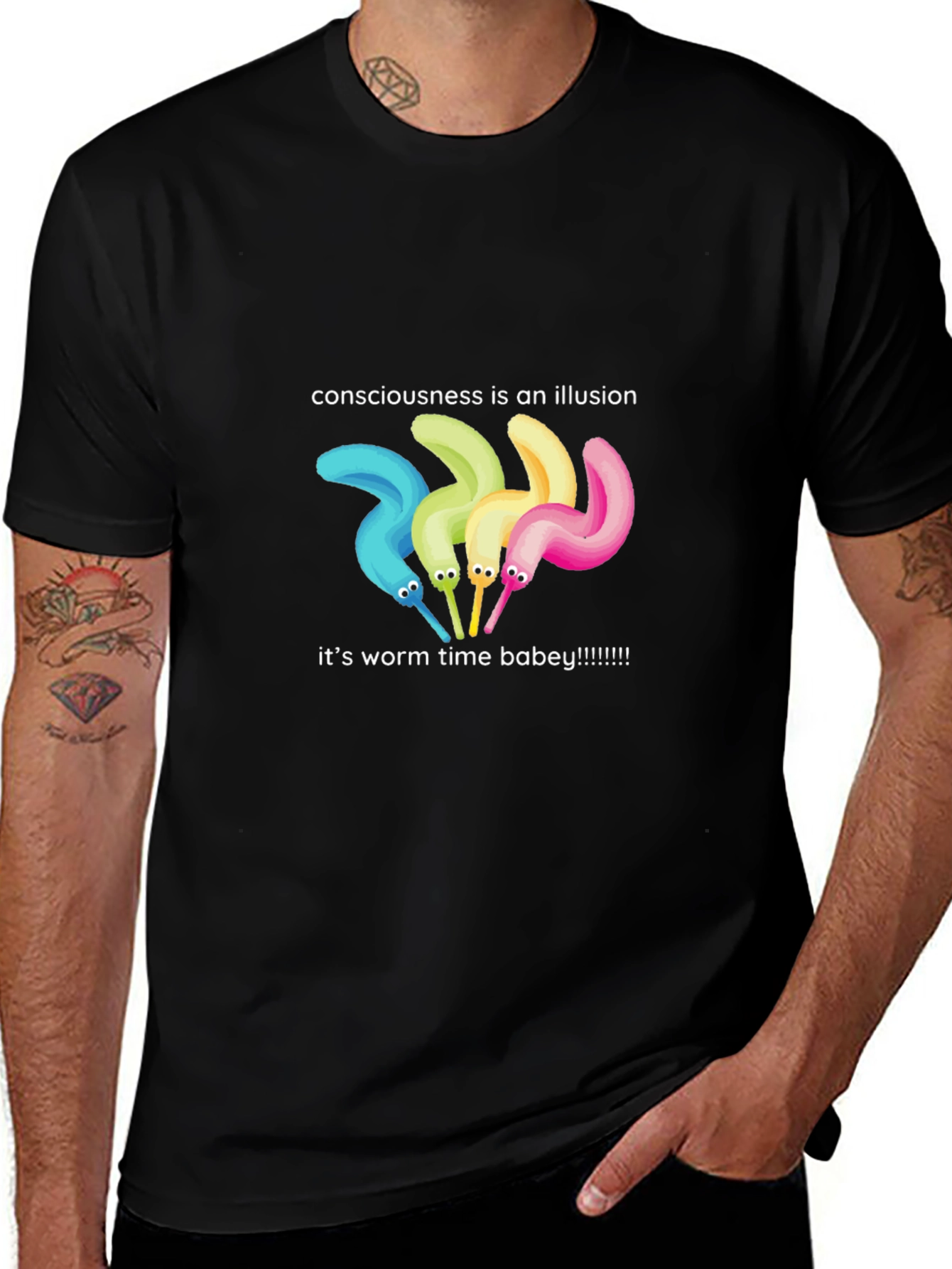Consciousness is an Illusion Worm Time T-Shirt