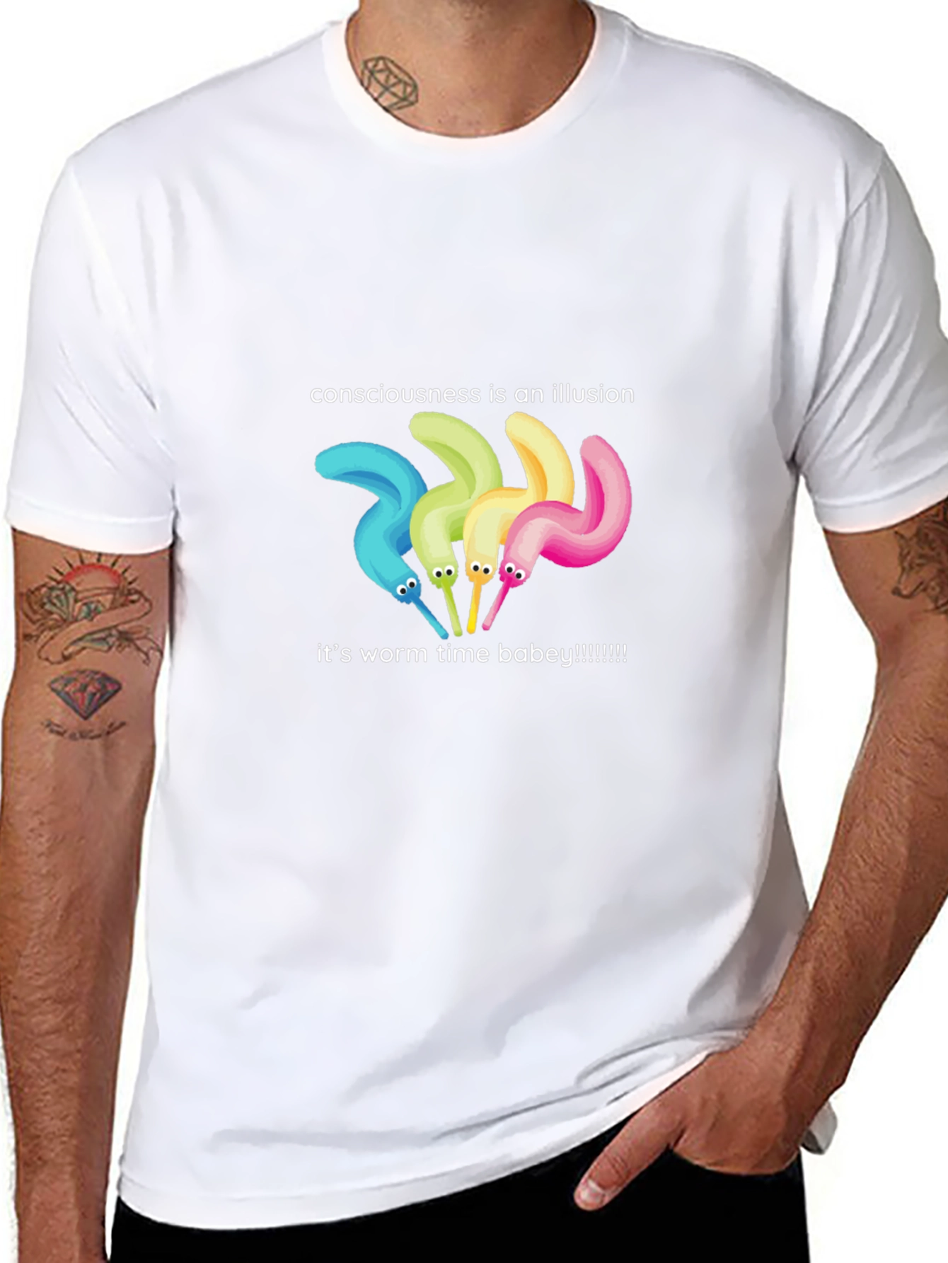 Consciousness is an Illusion Worm Time T-Shirt