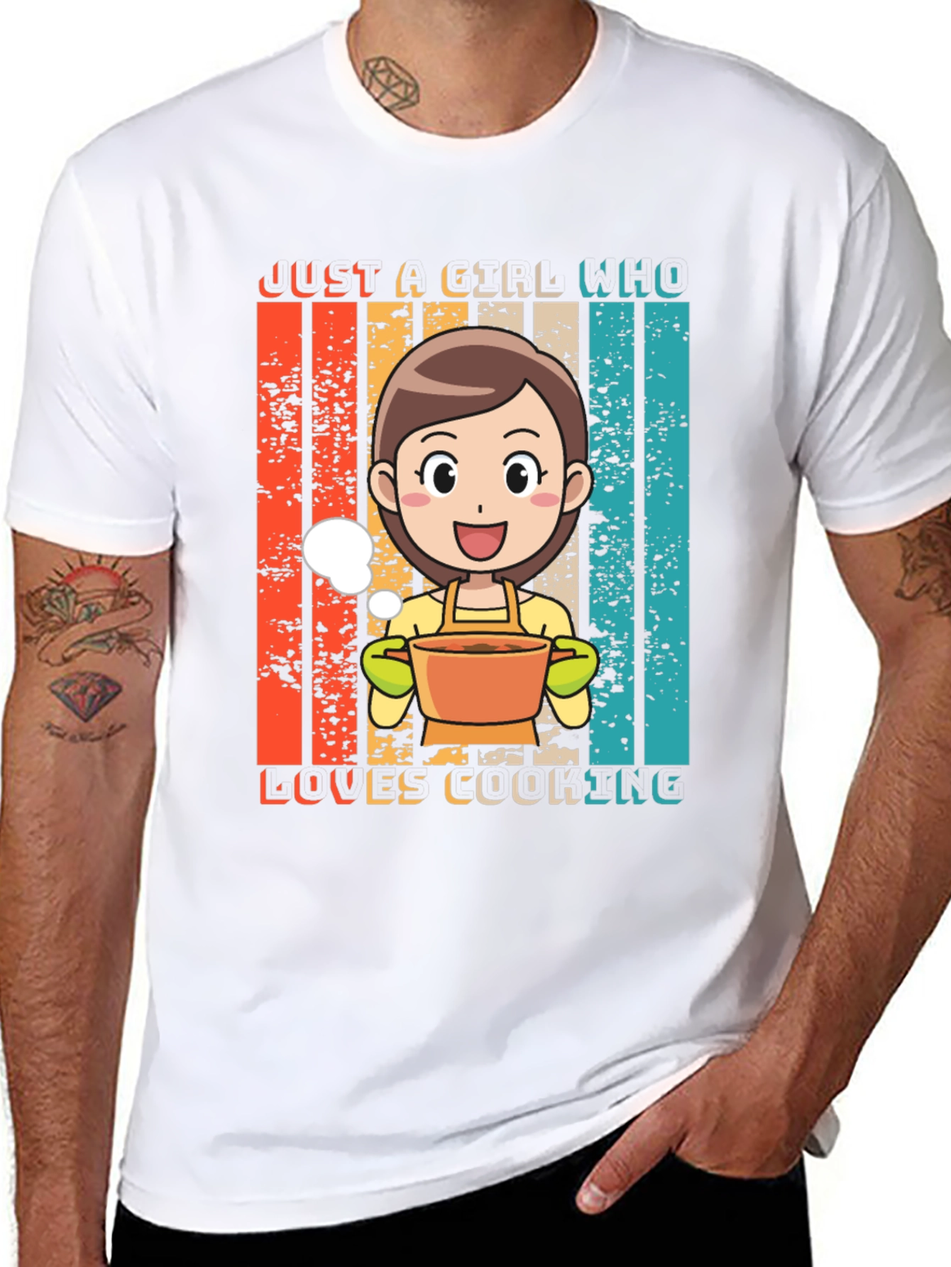 Just A Girl Who Loves Cooking Graphic T-Shirt
