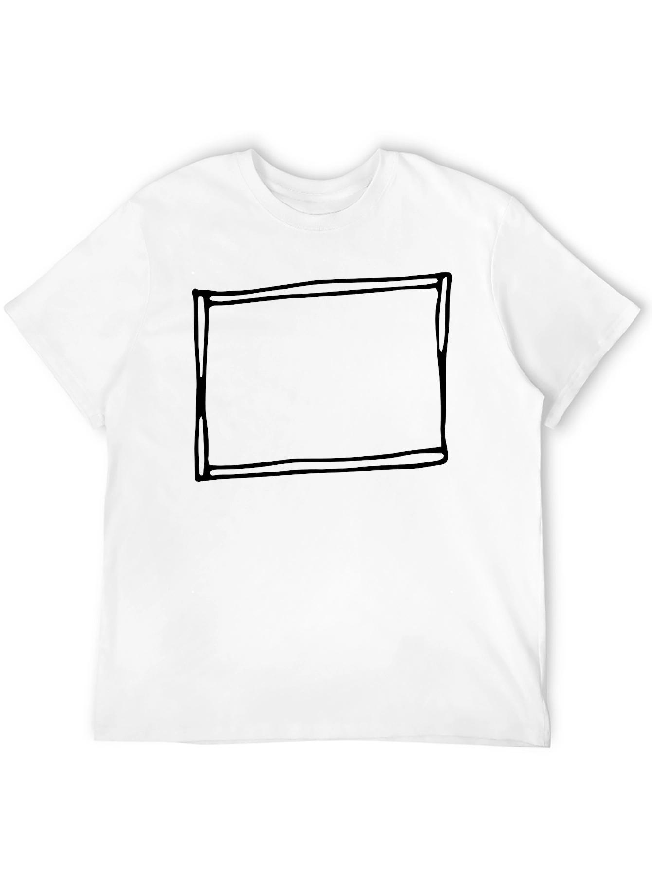 Mens Black Crew Neck T-Shirt with Graphic Box