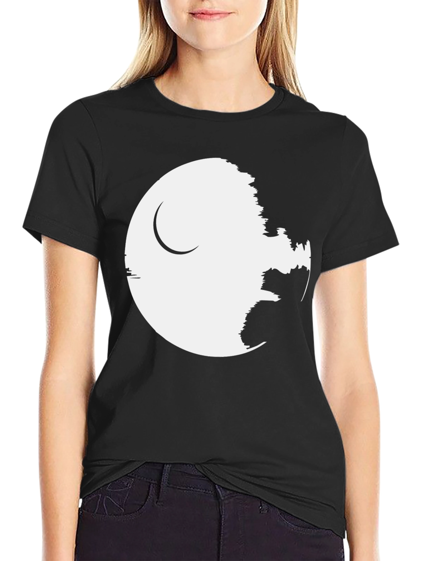 Death Star Graphic Tee - Black Cotton Blend