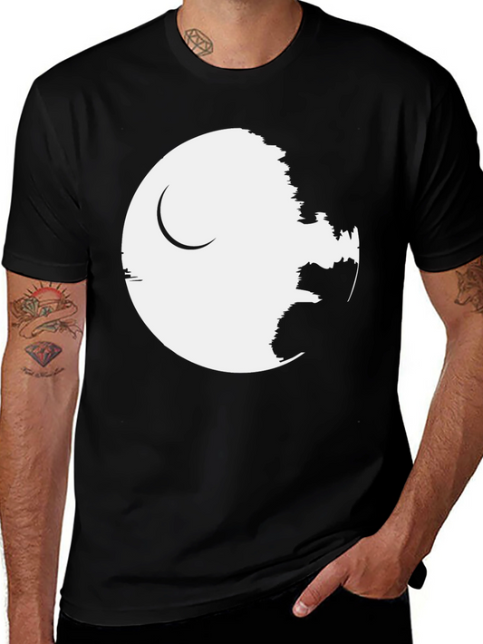 Death Star Graphic Tee - Black Cotton Blend