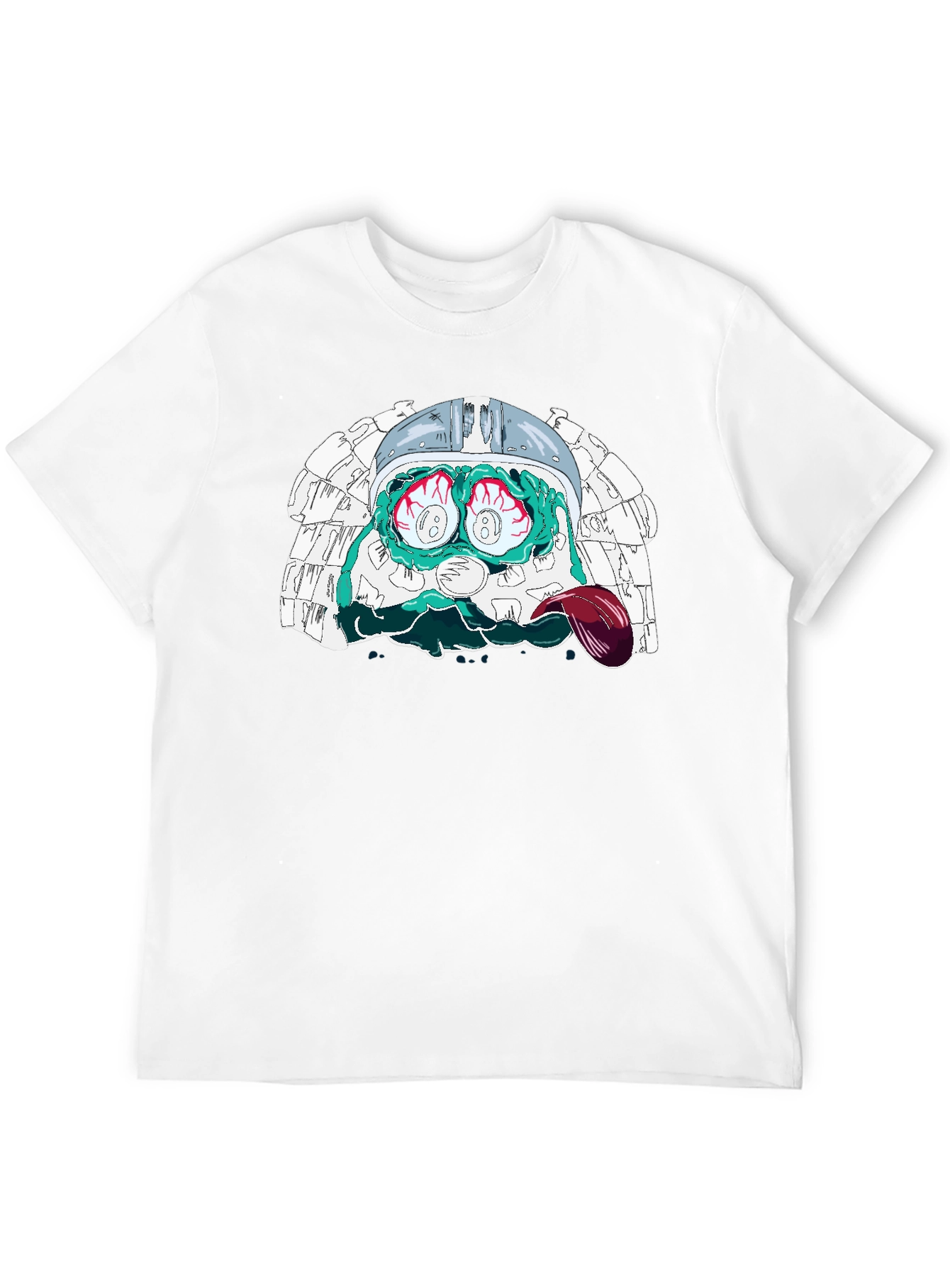 Eye-Popping Cartoon Graphic Black T-Shirt