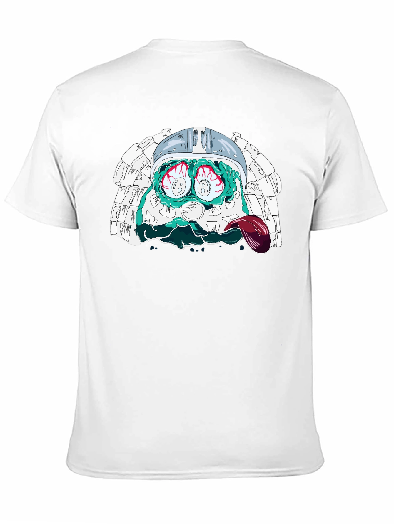 Eye-Popping Cartoon Graphic Black T-Shirt