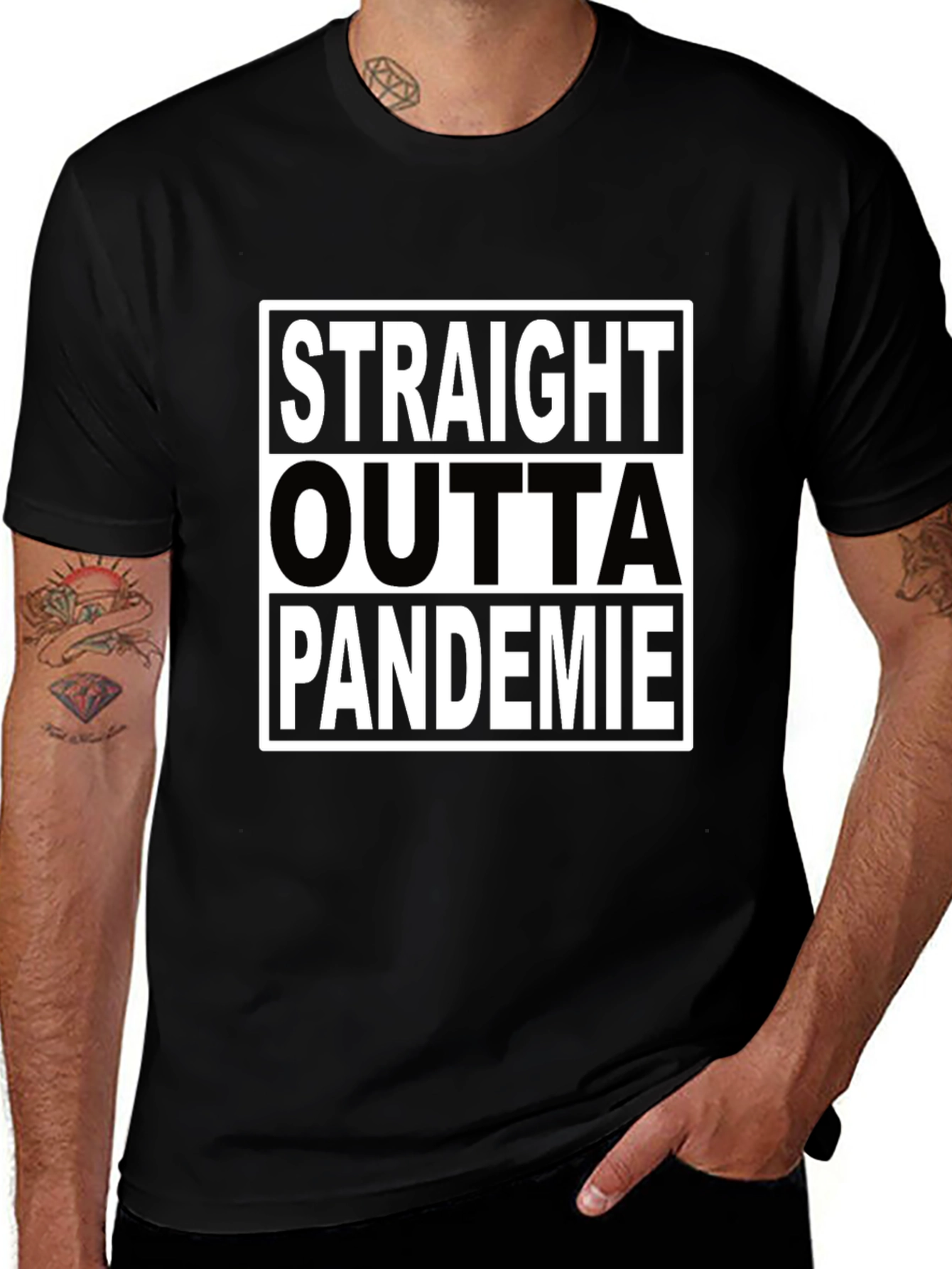 Straight Outta Pandemie Black T-Shirt
