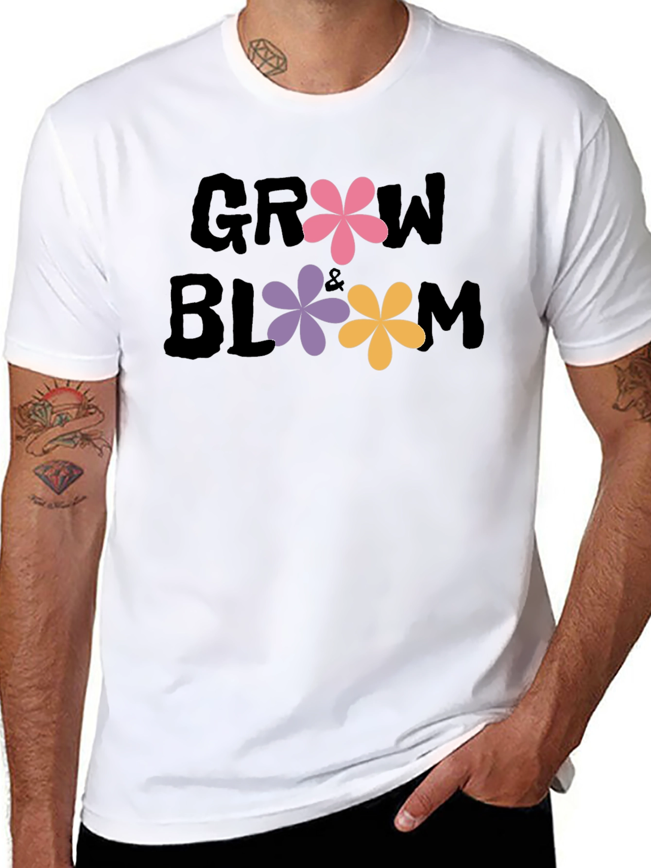 Grow & Bloom Graphic Tee - Floral Design