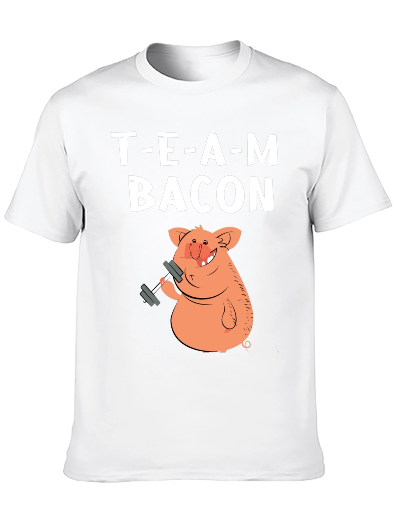 Team Bacon Pig Lifting Weights Graphic T-Shirt