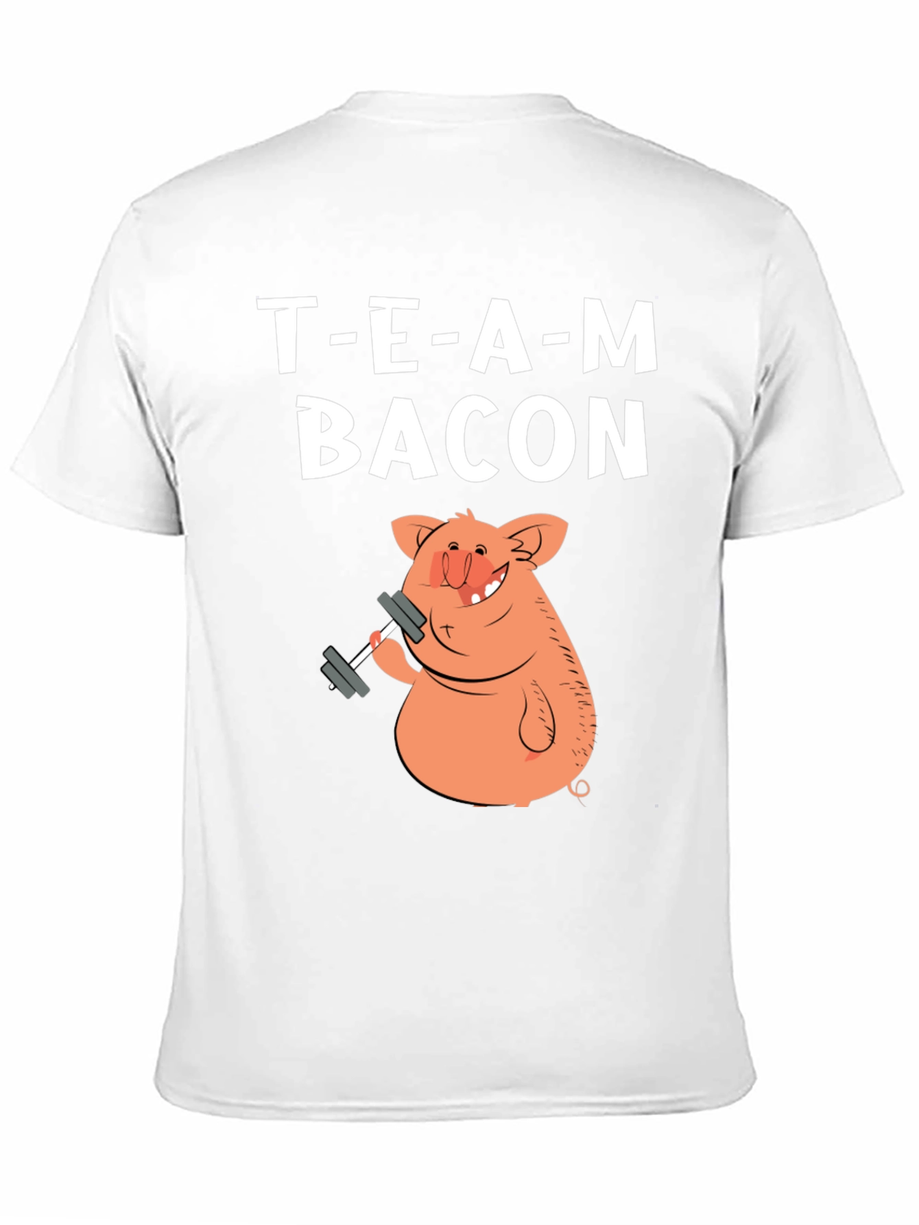 Team Bacon Pig Lifting Weights Graphic T-Shirt