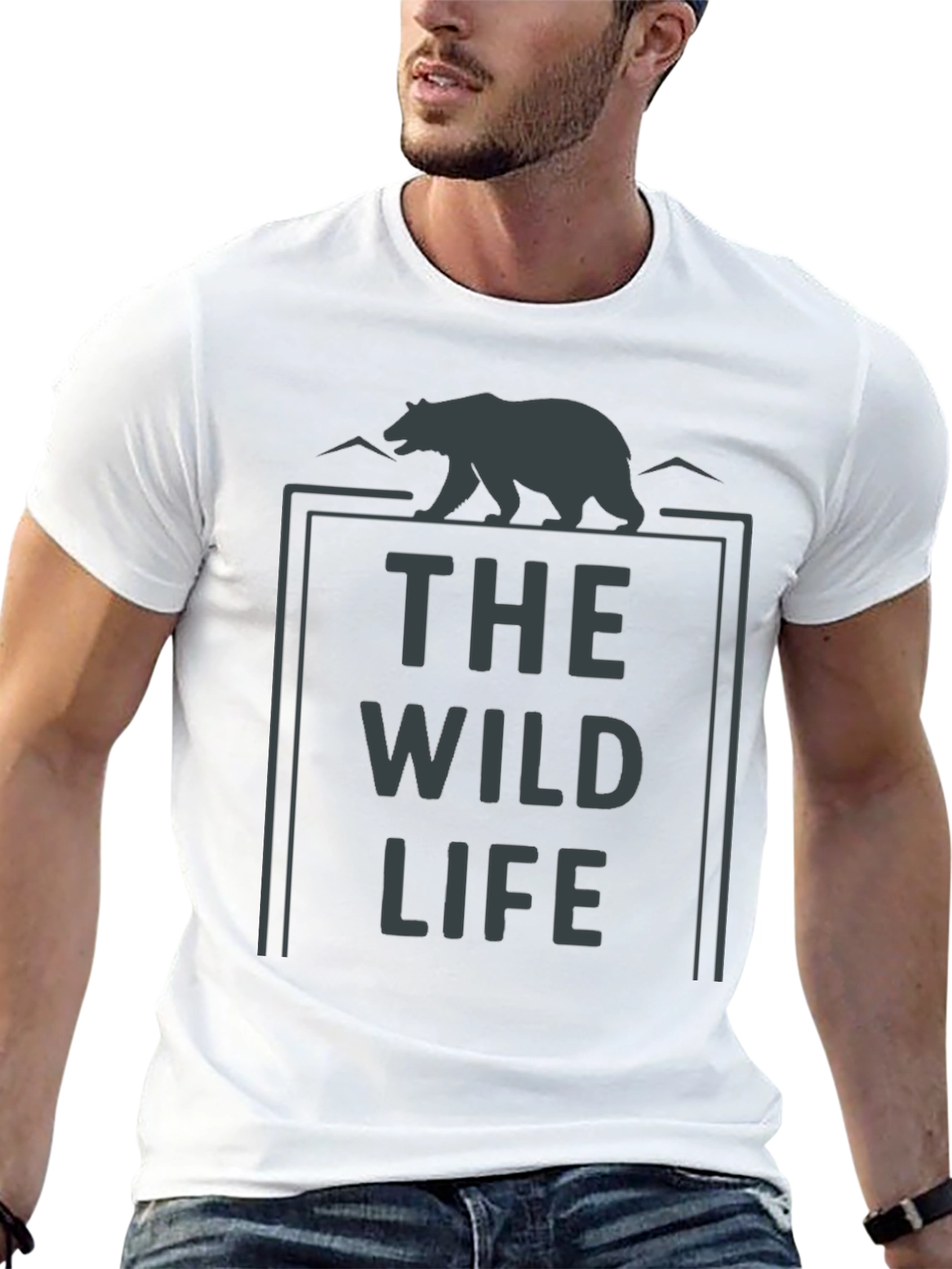 The Wild Life Bear Graphic T-Shirt - Black