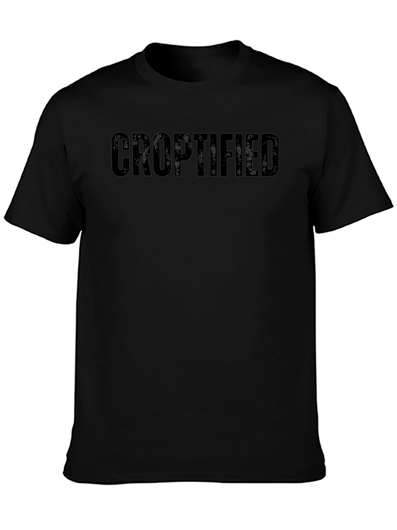 Croptified Black Graphic Tee - Mens Casual Shirt