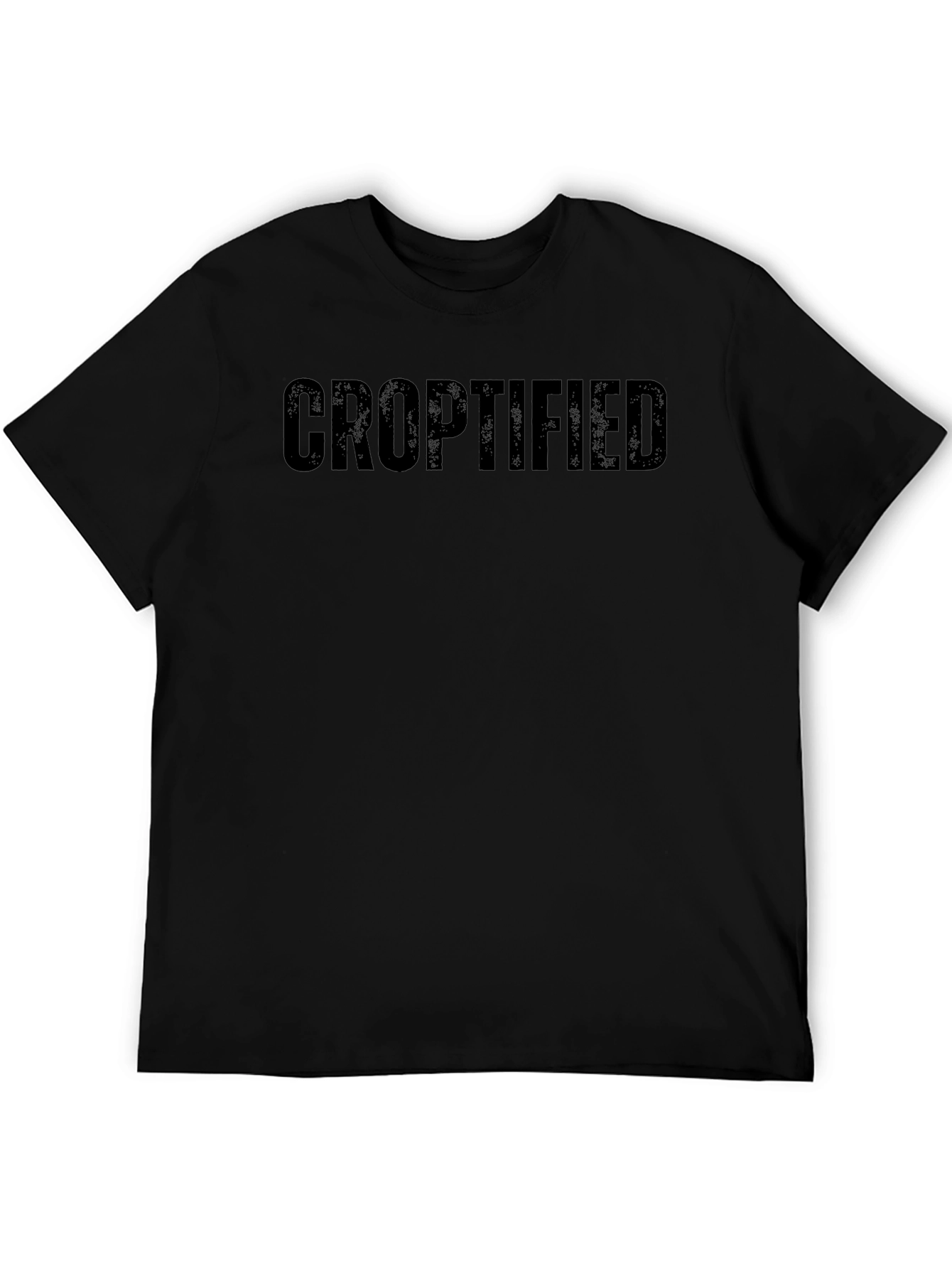 Croptified Black Graphic Tee - Mens Casual Shirt