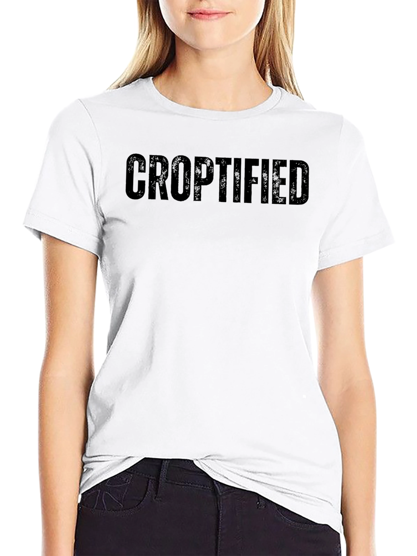 Croptified Black Graphic Tee - Mens Casual Shirt