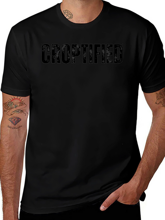 Croptified Black Graphic Tee - Mens Casual Shirt