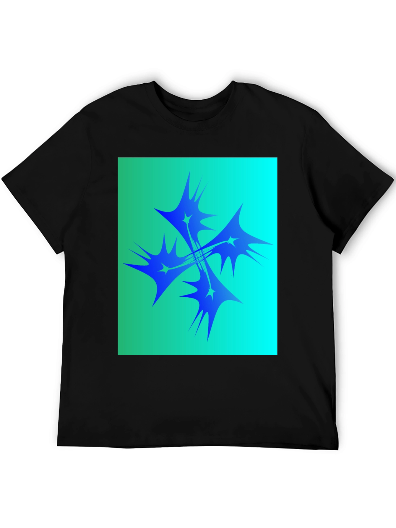 Abstract Starburst Graphic Tee - Black