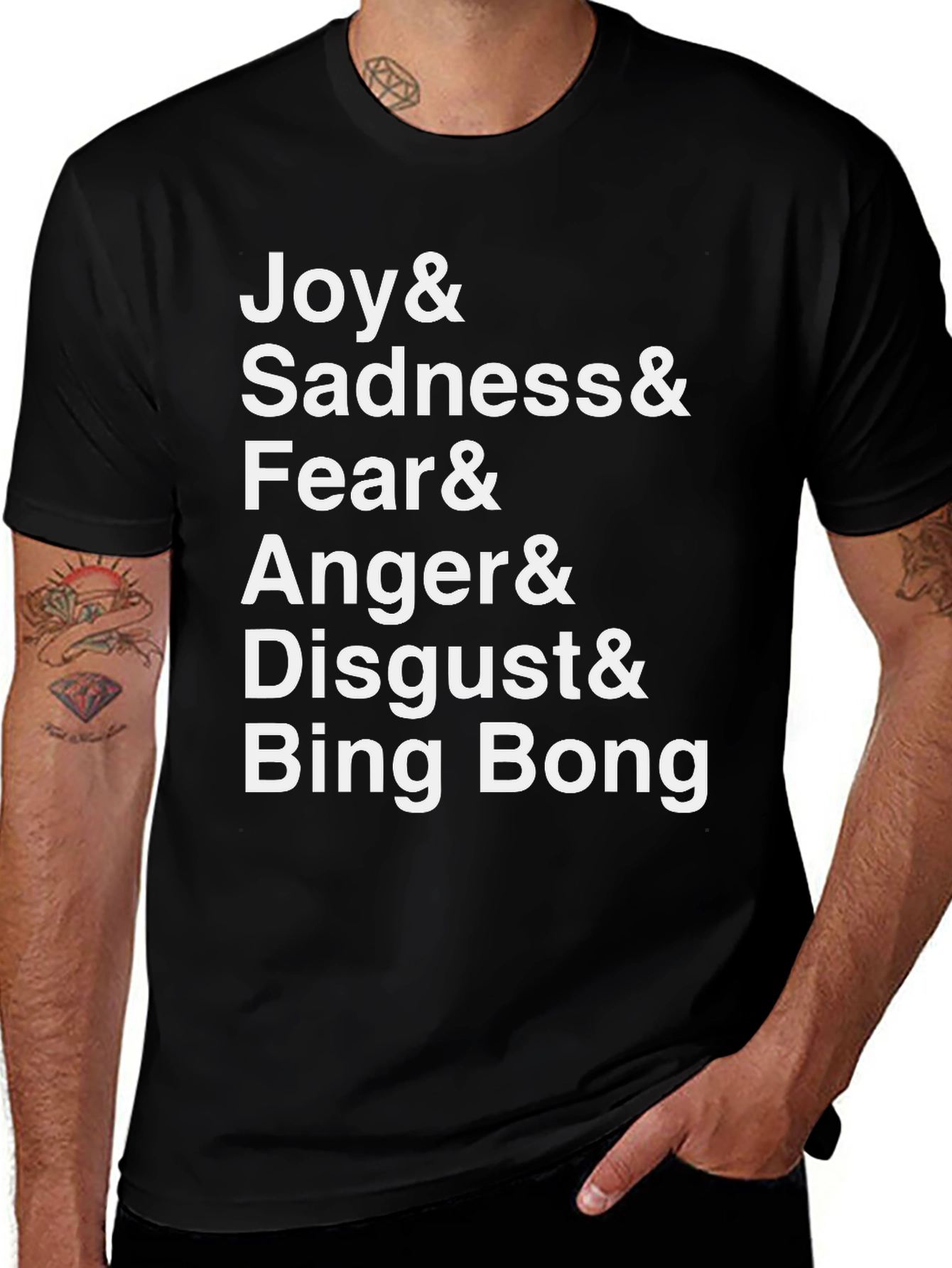 Joy Sadness Fear Anger Disgust Bing Bong Black T-Shirt