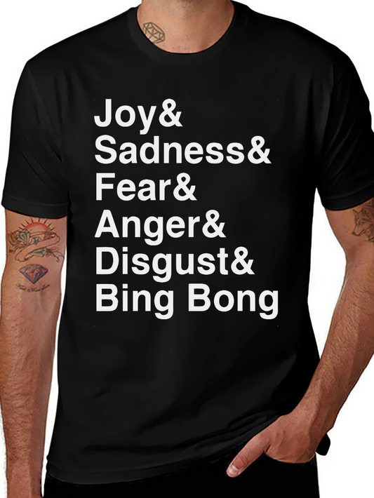 Joy Sadness Fear Anger Disgust Bing Bong Black T-Shirt
