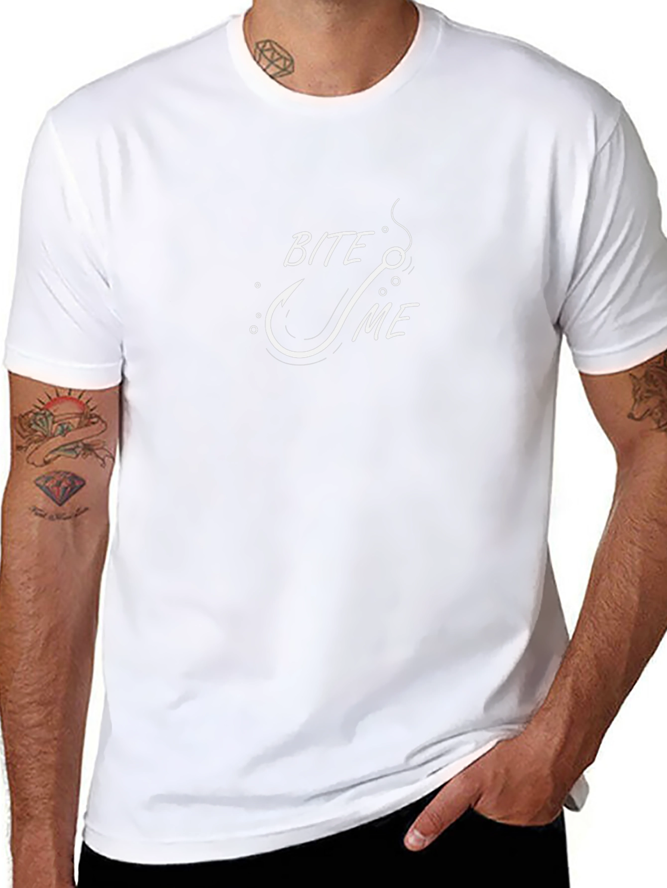 Bite Me Fishing Hook Graphic T-Shirt