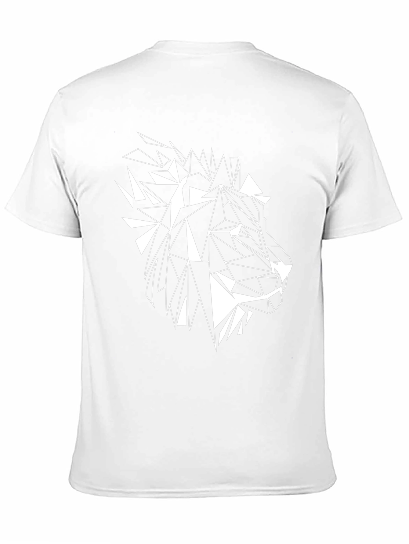 Geometric Lion Graphic Print Black T-Shirt