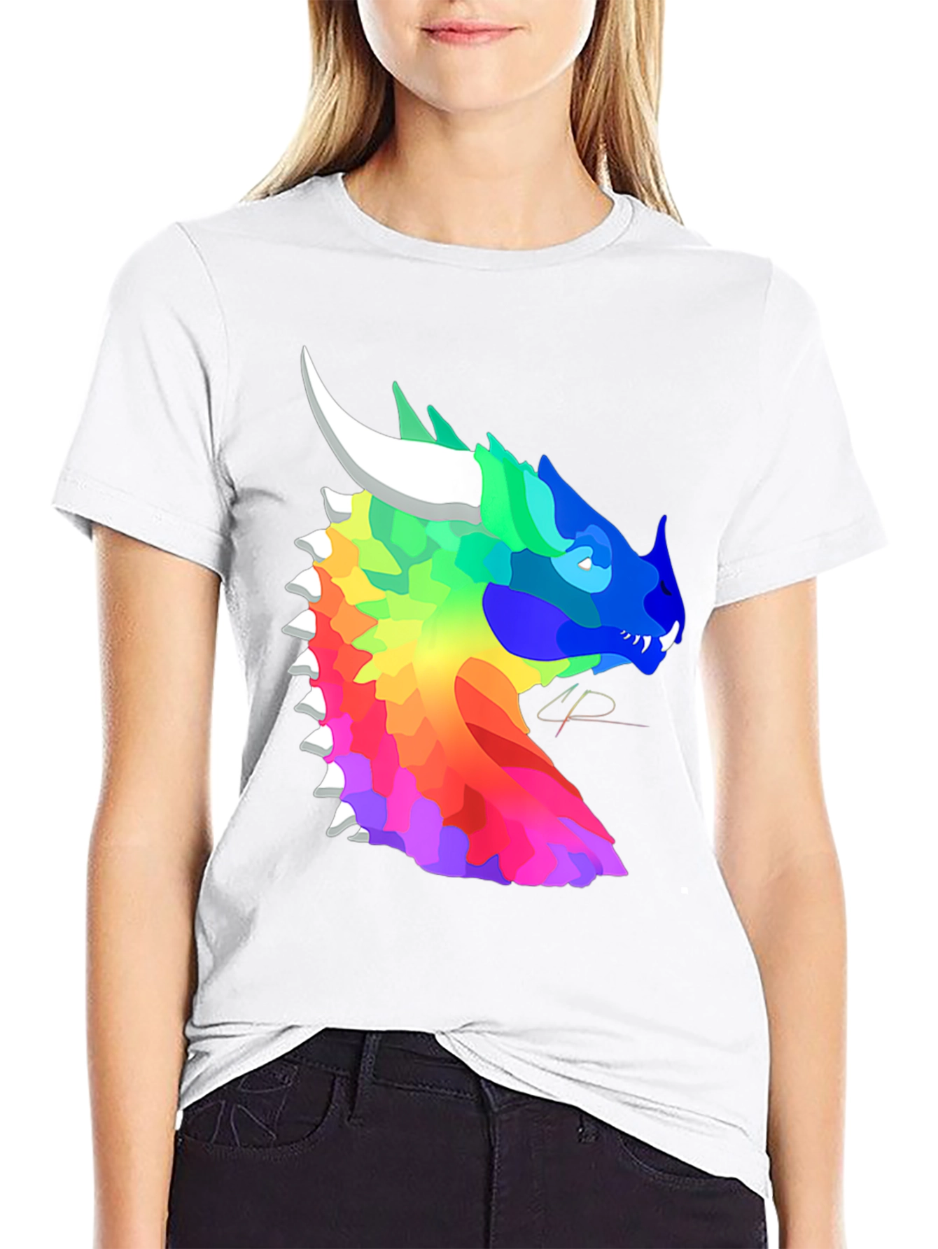 Rainbow Dragon T-Shirt - Artistic Fantasy Design