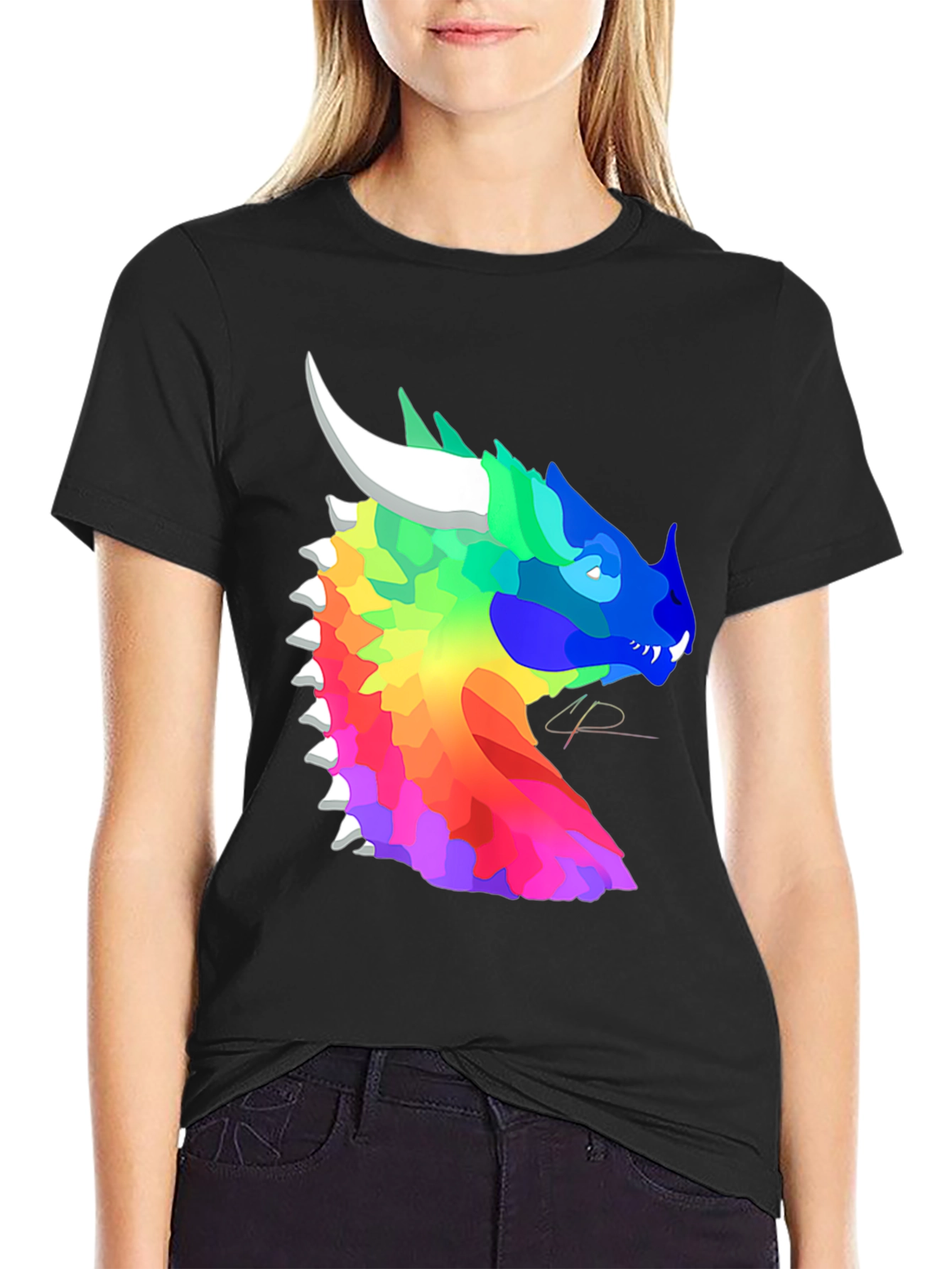 Rainbow Dragon T-Shirt - Artistic Fantasy Design