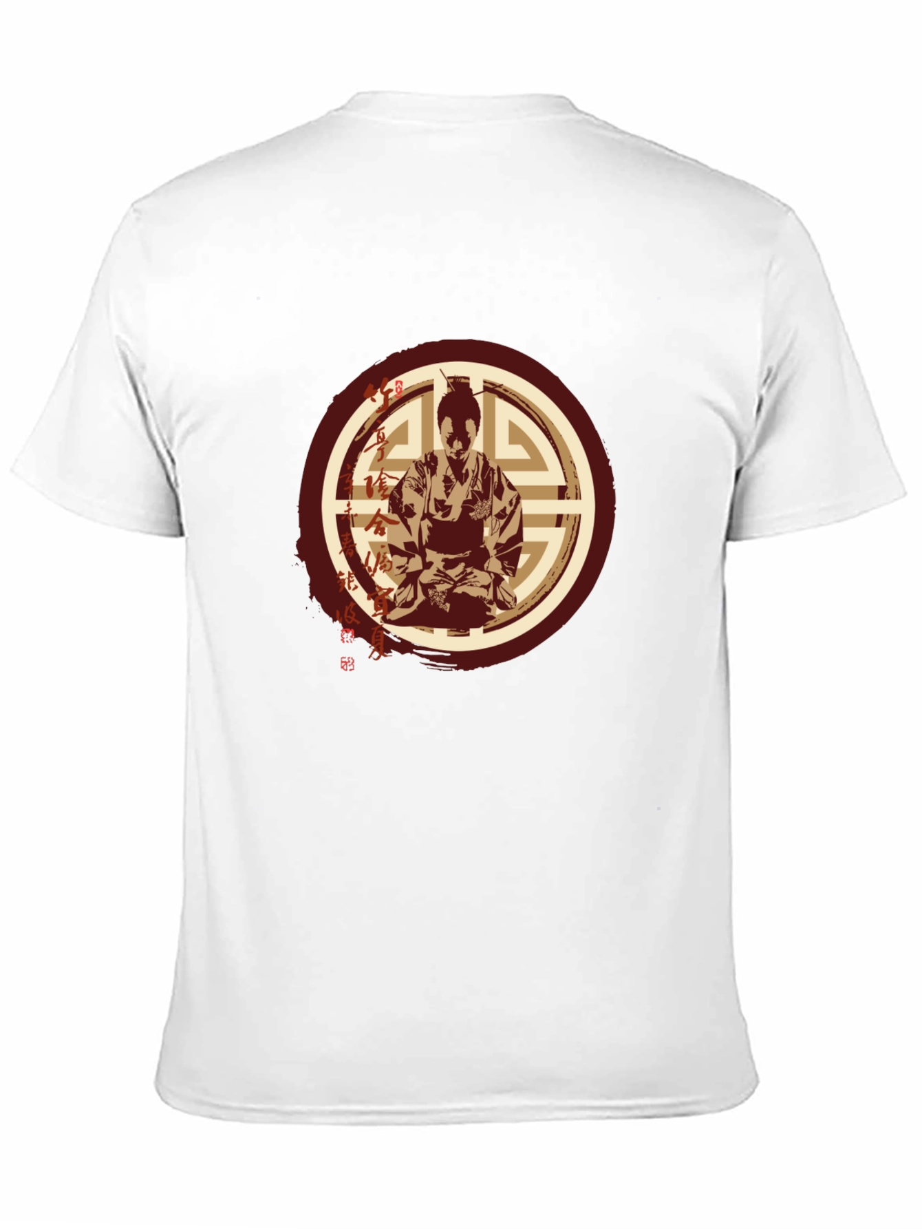 Samurai Graphic T-Shirt - Mens Black Crew Neck Tee