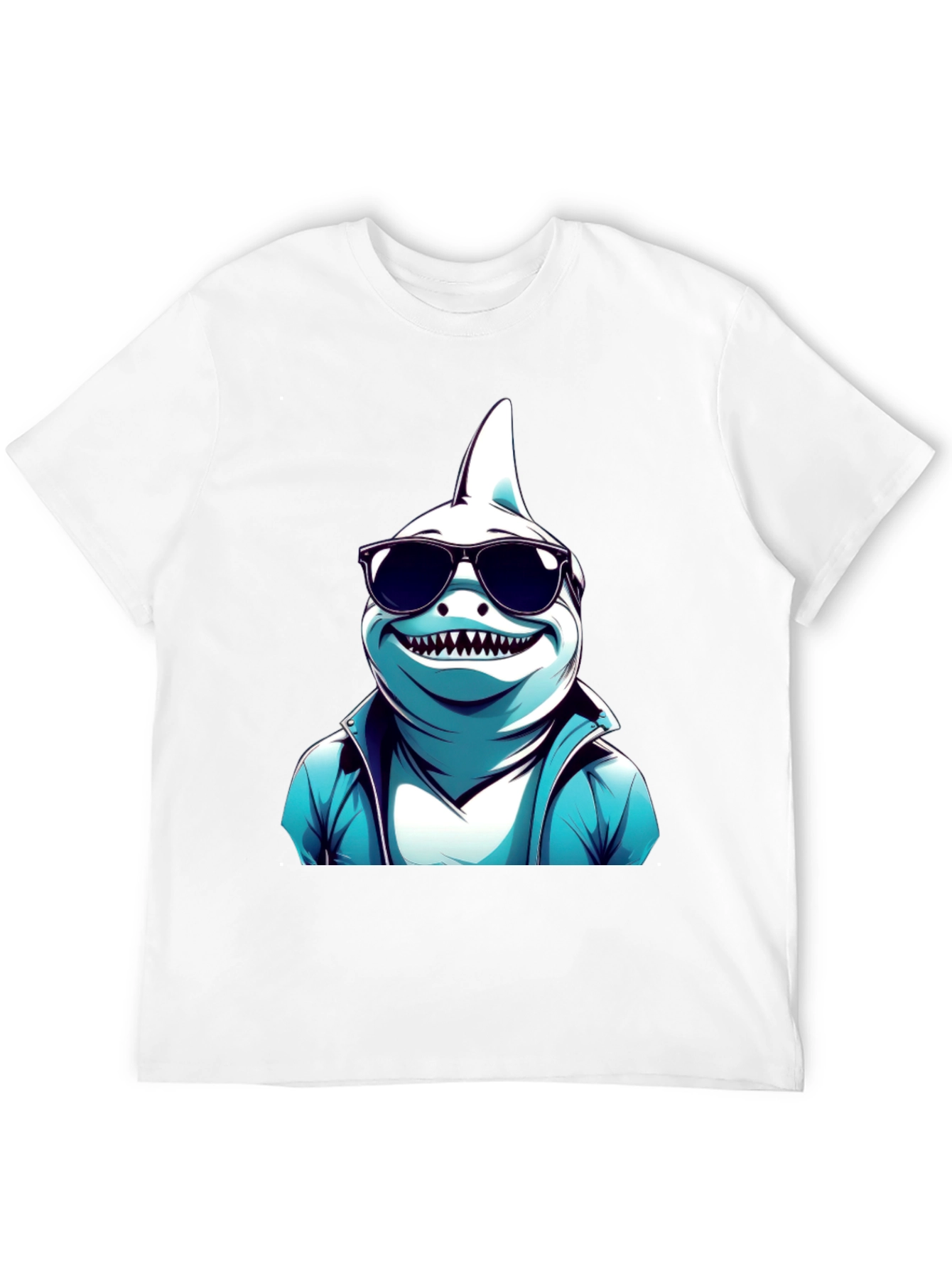Cool Shark Graphic Tee - Black Cotton T-Shirt