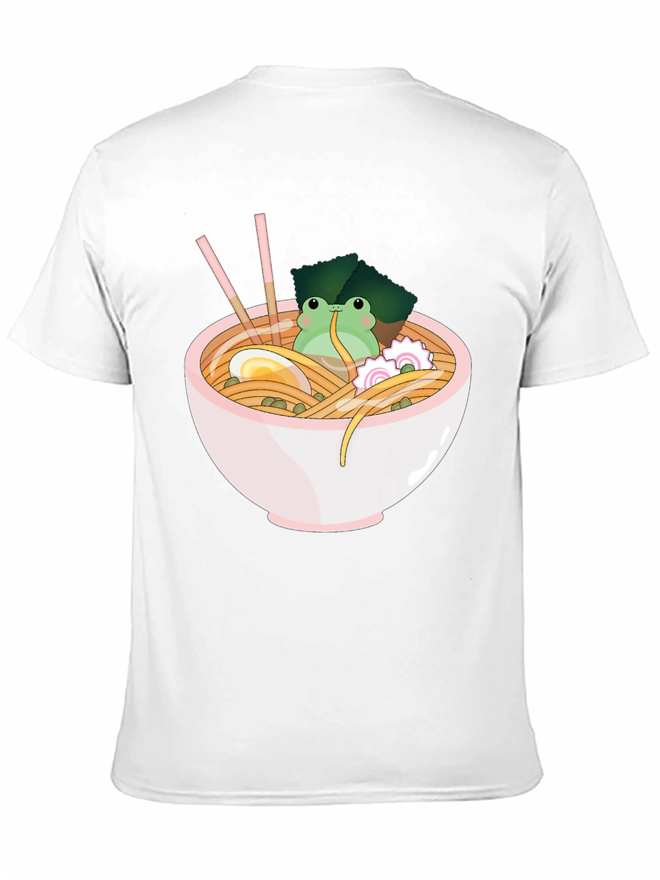 Frog Ramen Bowl Graphic T-Shirt - Cute Noodles