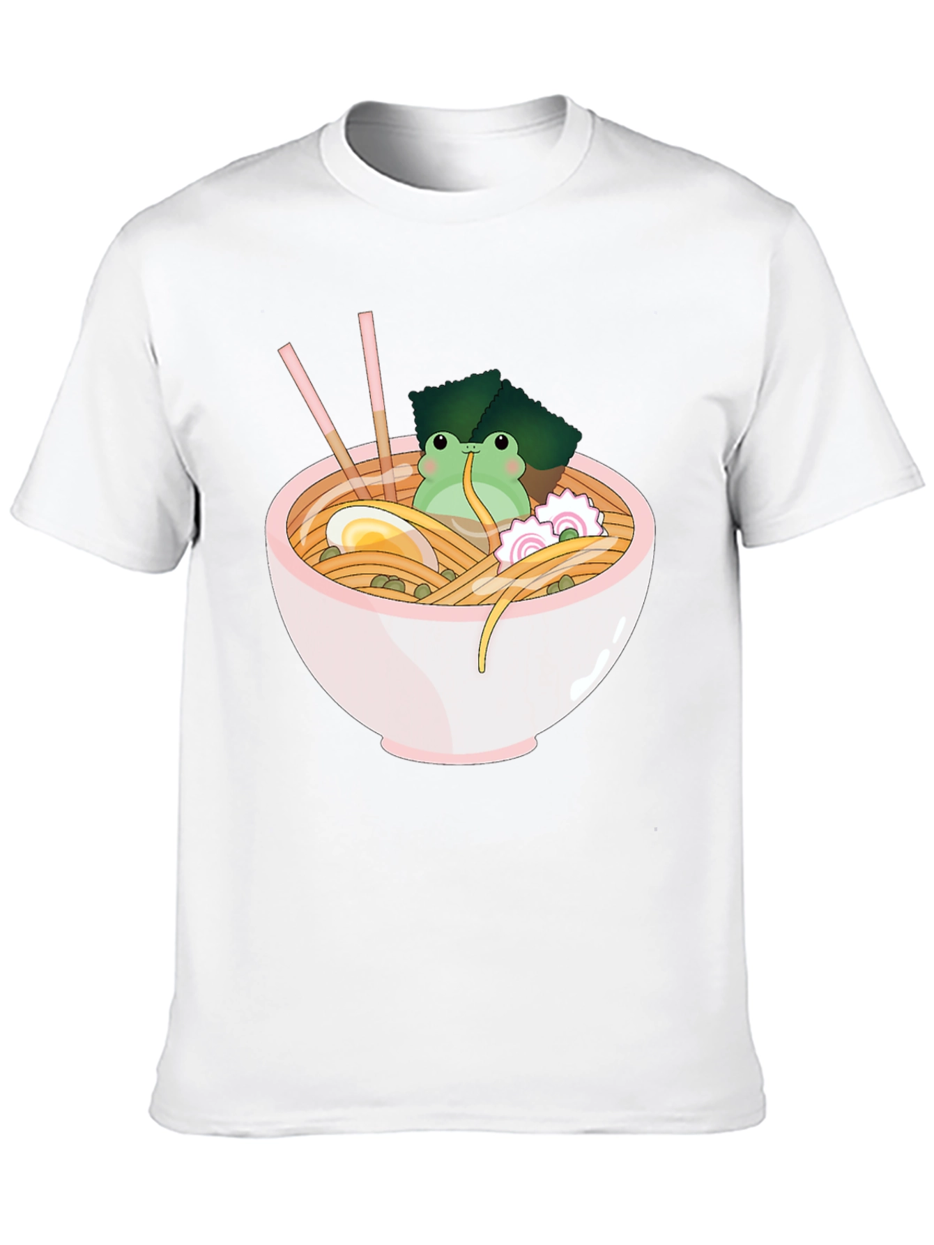 Frog Ramen Bowl Graphic T-Shirt - Cute Noodles